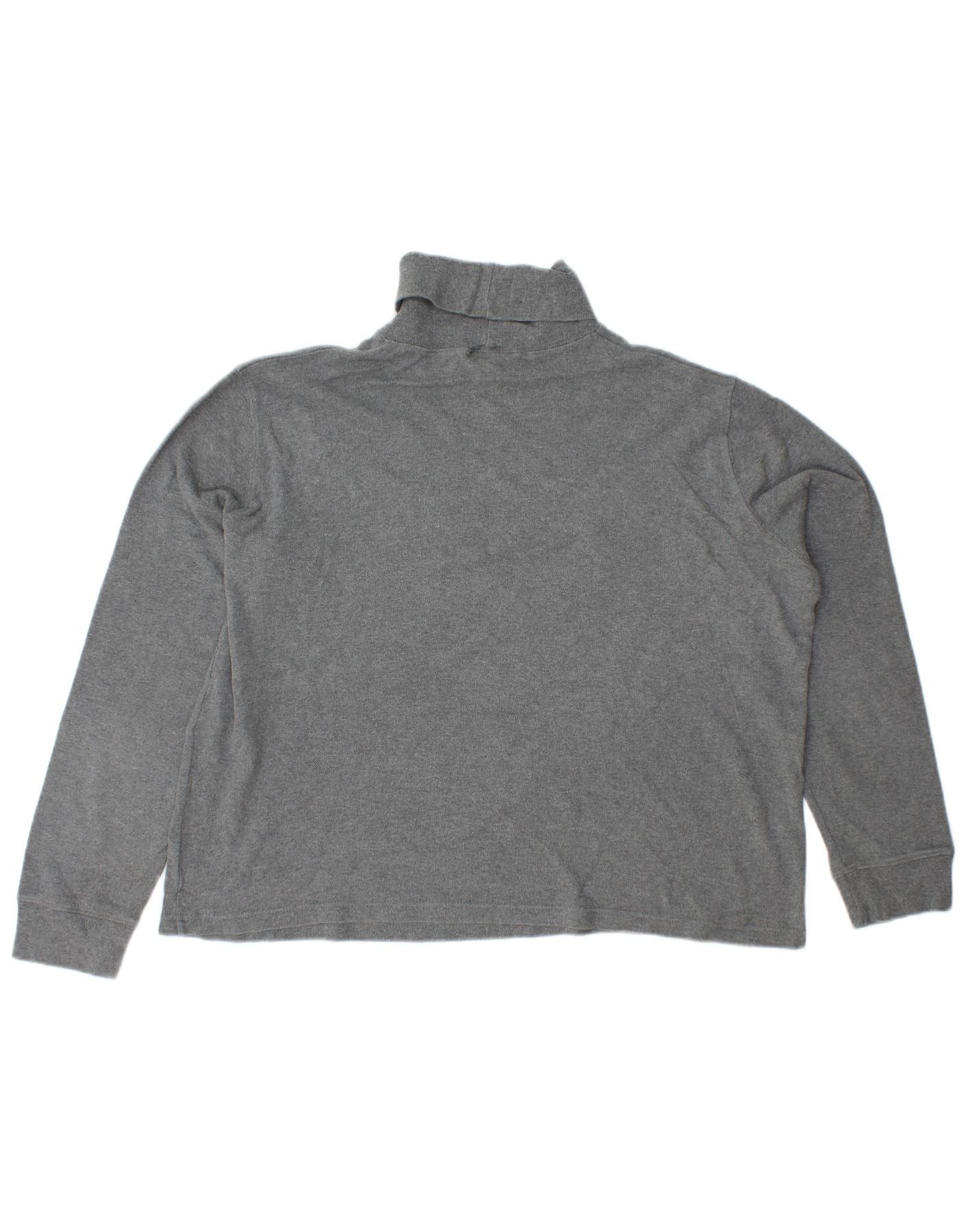 Ralph Lauren Womens Roll Neck Jumper Sweater UK 18 XL Grey Cotton Size XL / US 12-14 / IT 48-50 - 2 Thumbnail
