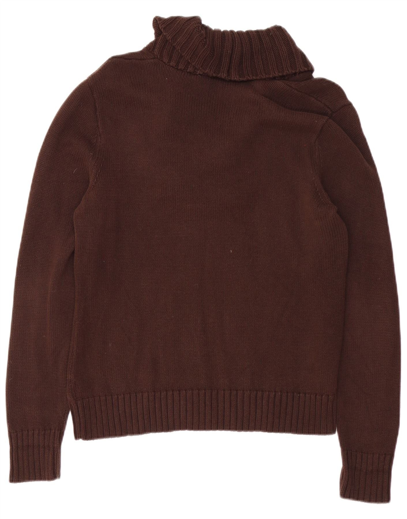 Ralph Lauren Womens Petite Shawl Neck Jumper Sweater UK 16 Large Brown Size M / US 6-8 / IT 42-44 - 2 Thumbnail