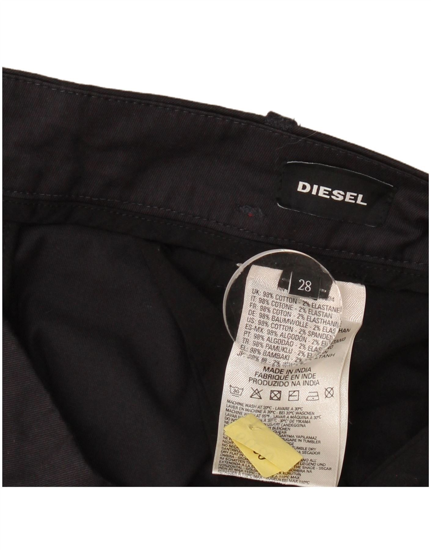 Diesel Womens Slim Chino Trousers W28 L28 Navy Blue Cotton Size 24" / US 00 / IT 34 - 3 Thumbnail