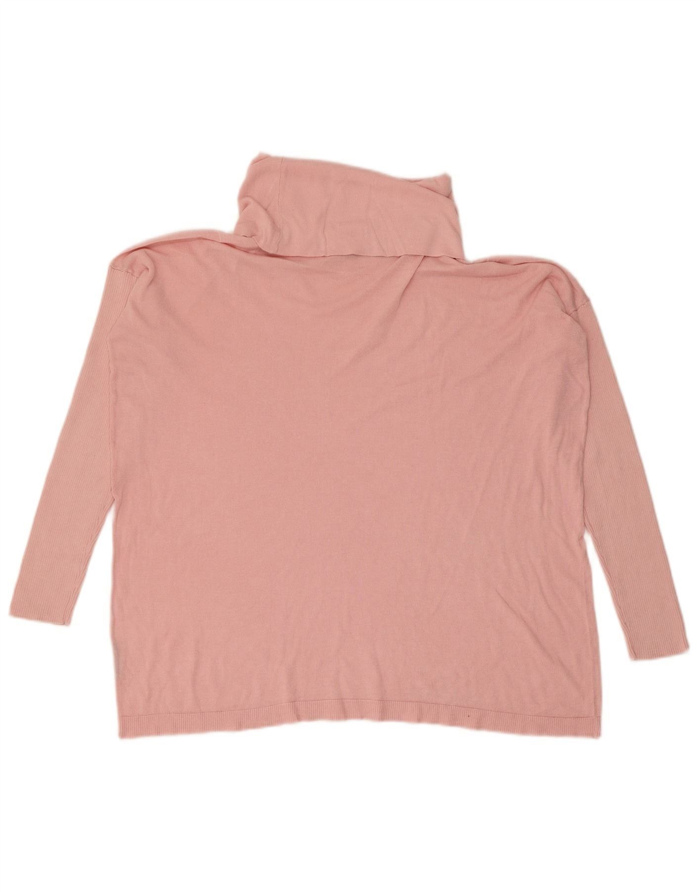 Ralph Lauren Womens Roll Neck Jumper Sweater UK 14 Medium Pink Synthetic Size XL / US 12-14 / IT 48-50 - 2 Thumbnail