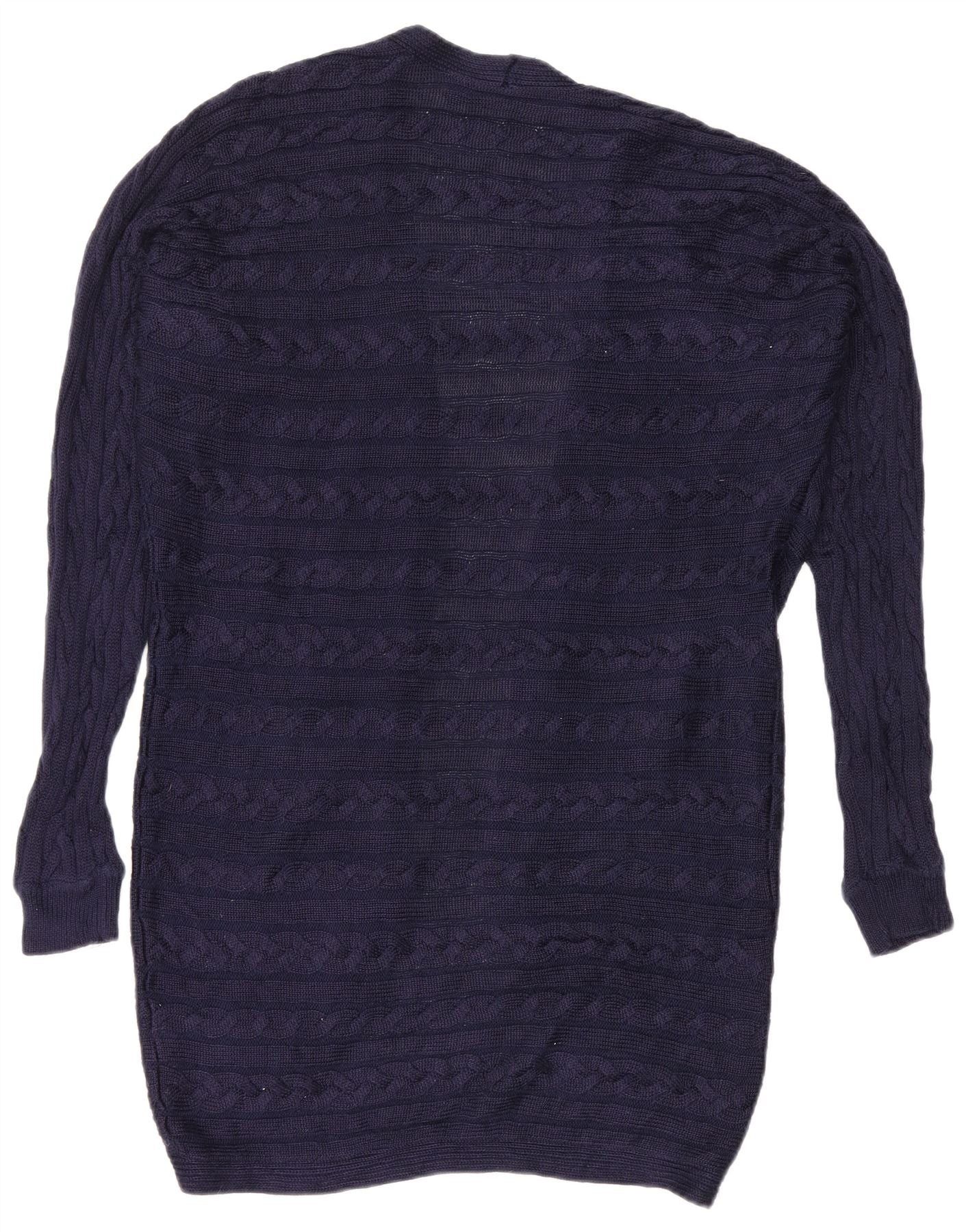 Ralph Lauren Womens Longline Cardigan Sweater UK 10 Small Navy Blue Size L / US 10 / IT 46 - 2 Thumbnail