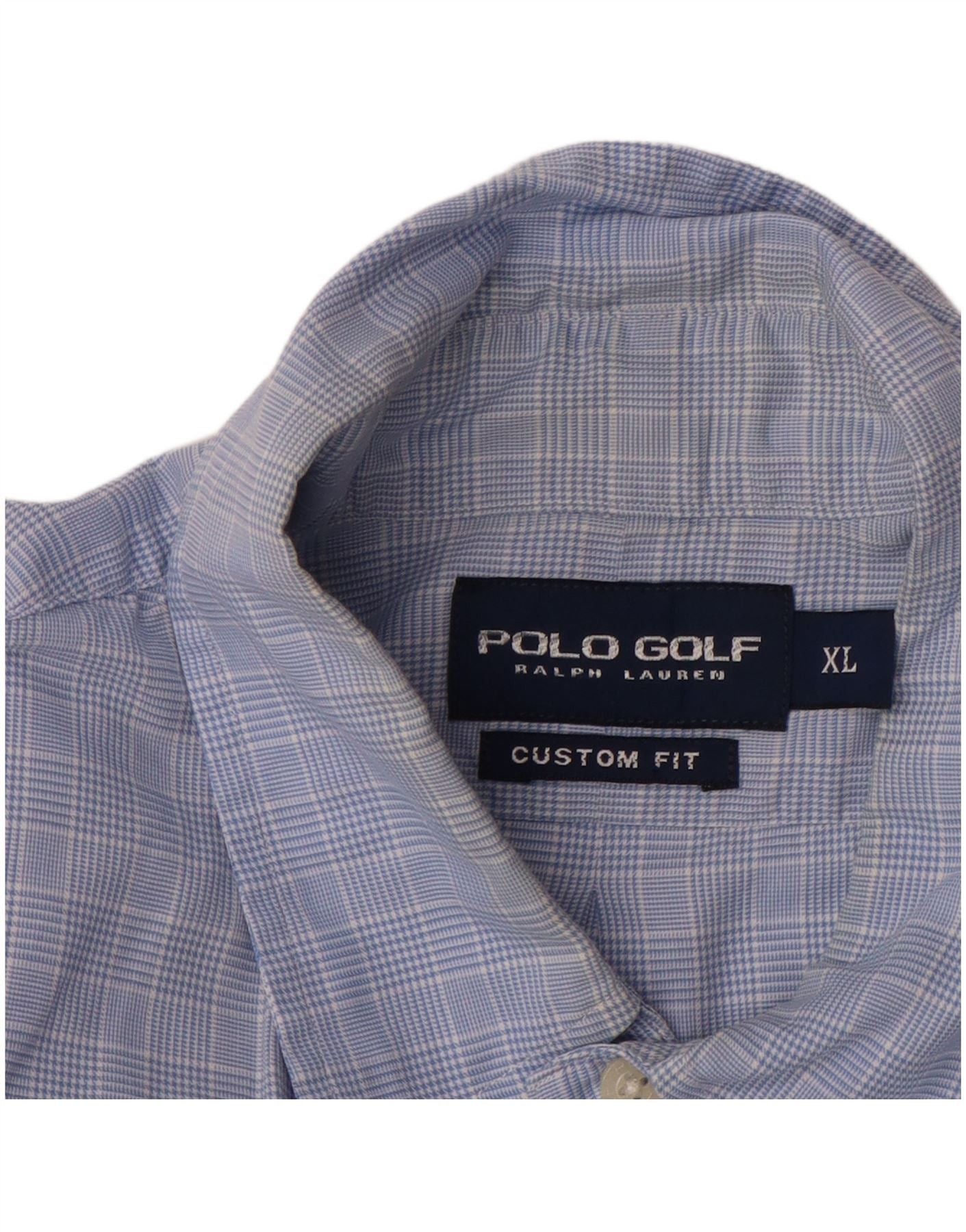 Ralph Lauren Mens Custom Fit Shirt XL Blue Check Cotton Size US XL / EU 56 / 4 - 4 Thumbnail