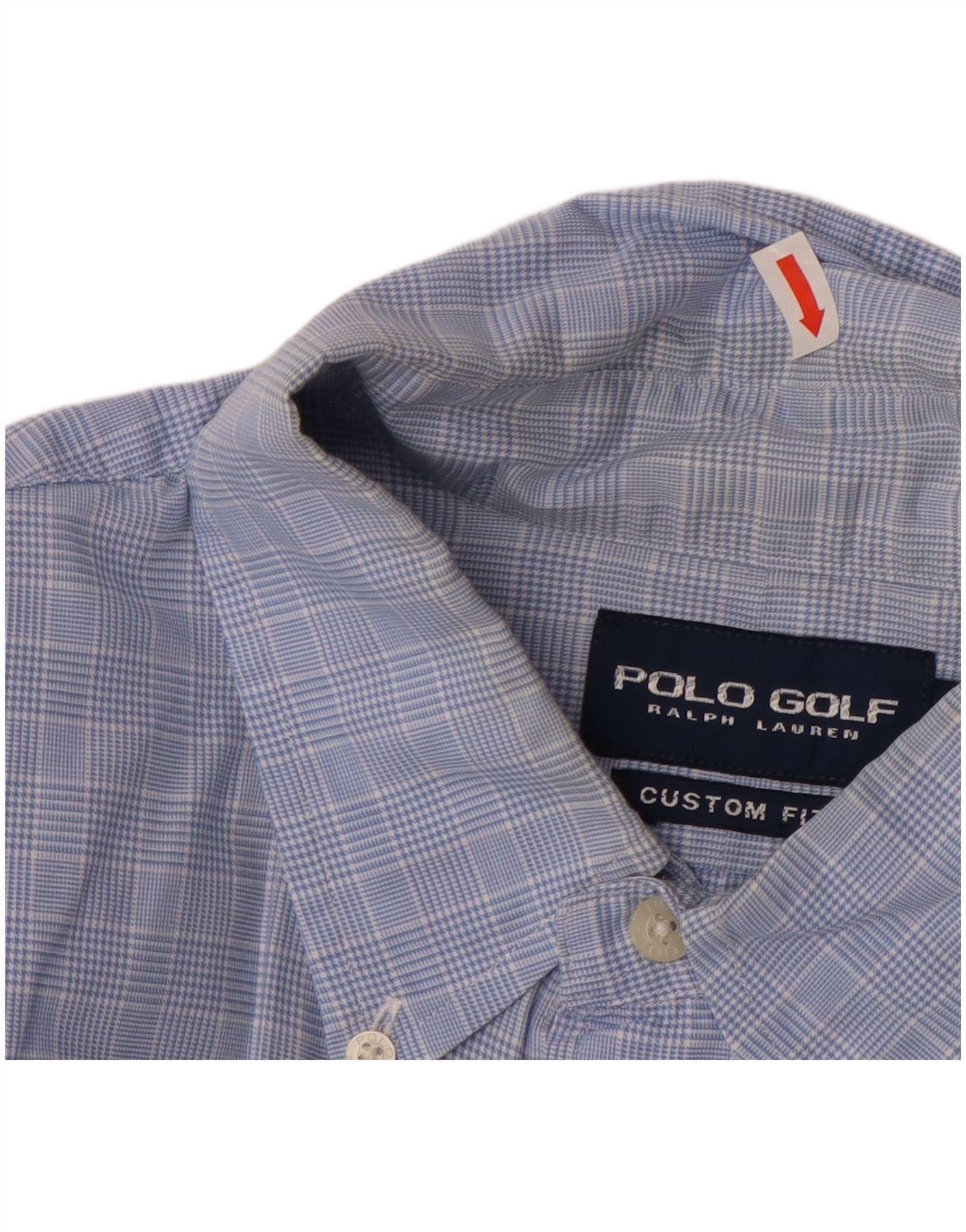 Ralph Lauren Mens Custom Fit Shirt XL Blue Check Cotton Size US XL / EU 56 / 4 - 3 Thumbnail