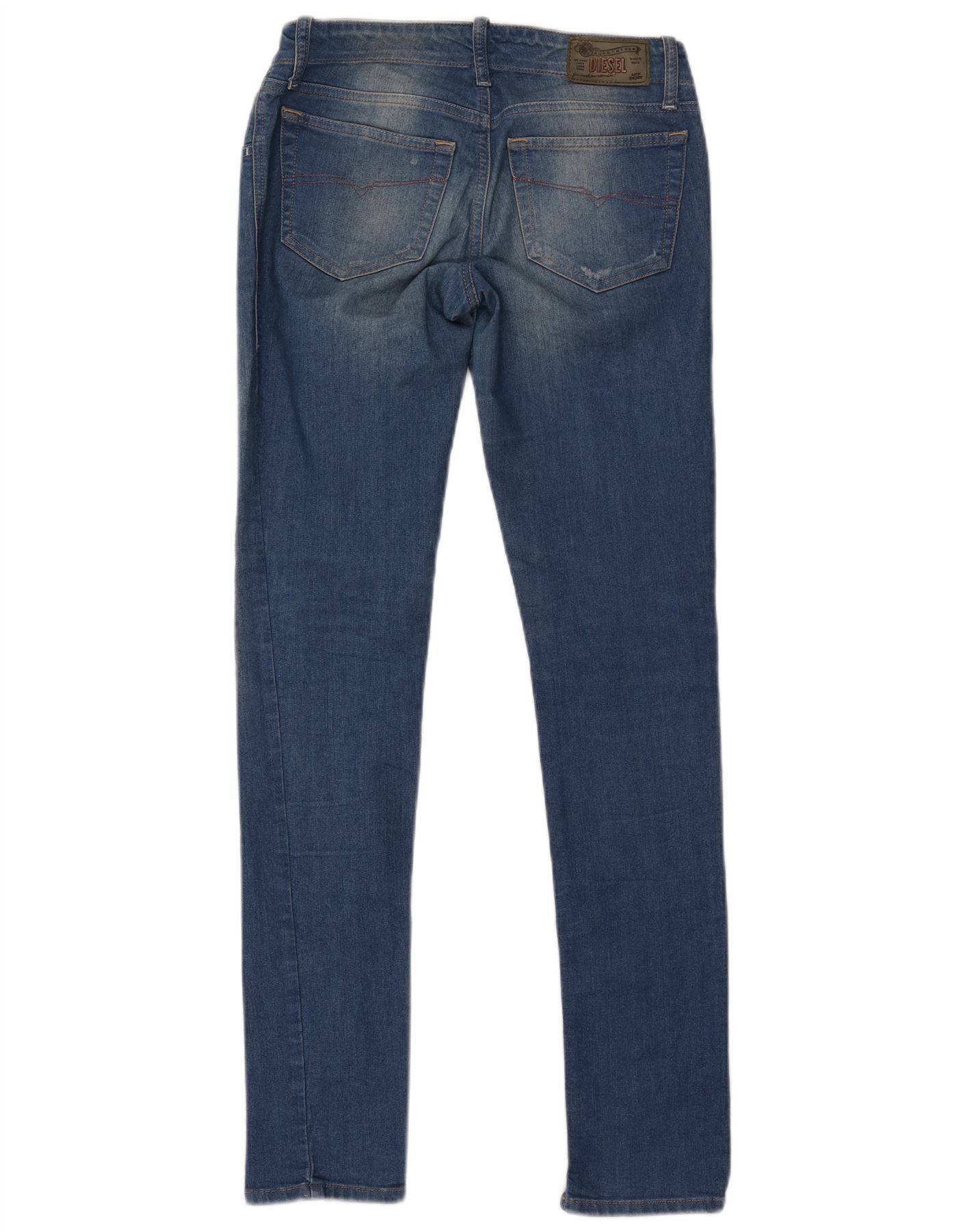 Diesel Womens Grupee Super Skinny Jeans W26 L33 Blue Cotton Size 26" / US 2 / IT 38 - 2 Thumbnail