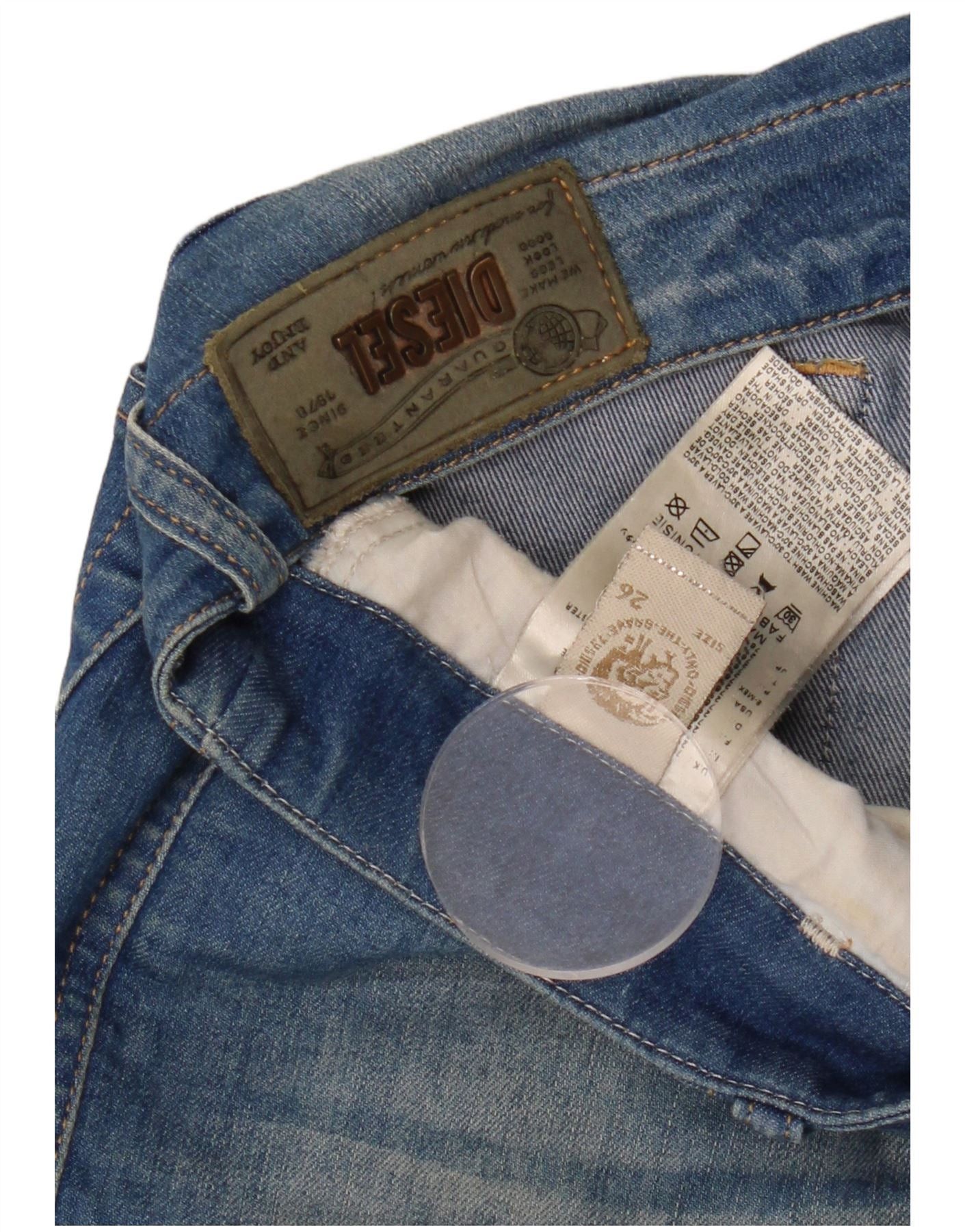 Diesel Womens Grupee Super Skinny Jeans W26 L33 Blue Cotton Size 26" / US 2 / IT 38 - 3 Thumbnail