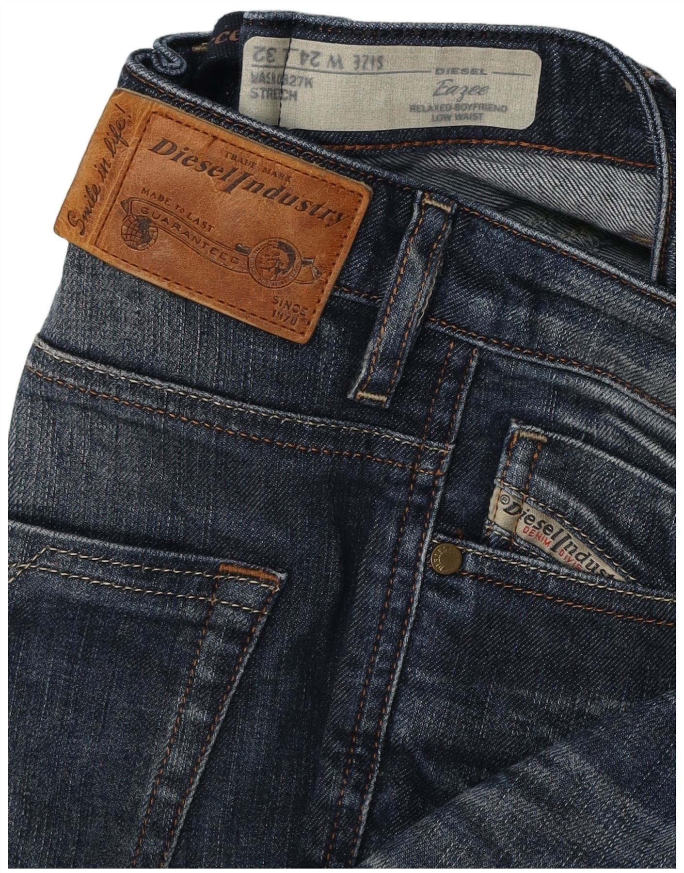 Diesel Womens Easee Low Waist Relaxed Fit Straight Jeans W24 L25 Bl Size 42" / US 20 - 3 Thumbnail