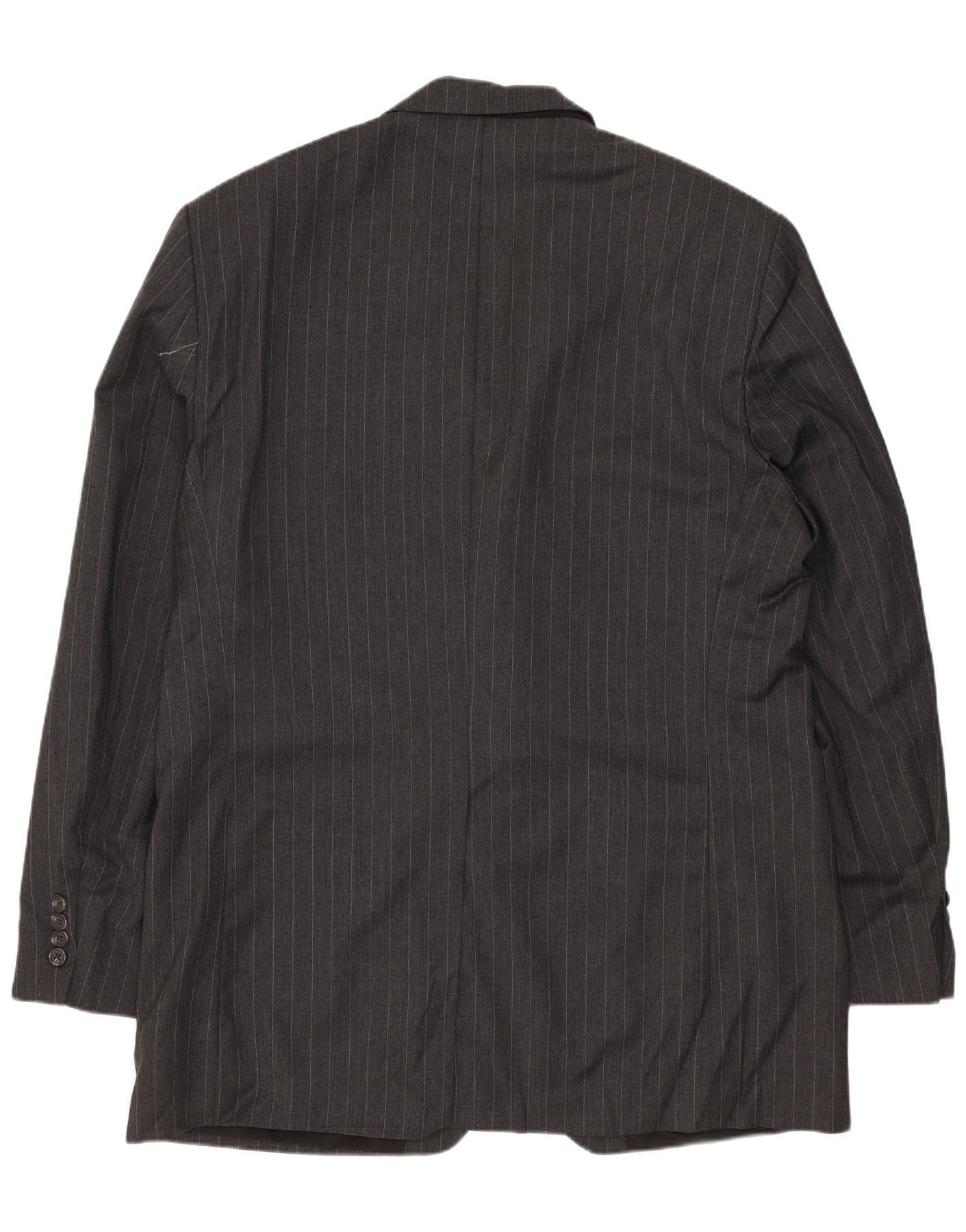 Ralph Lauren Mens 2 Button Blazer Jacket UK 42 XL Grey Pinstripe Wool Size US XXL / EU 58 / 5 - 2 Thumbnail