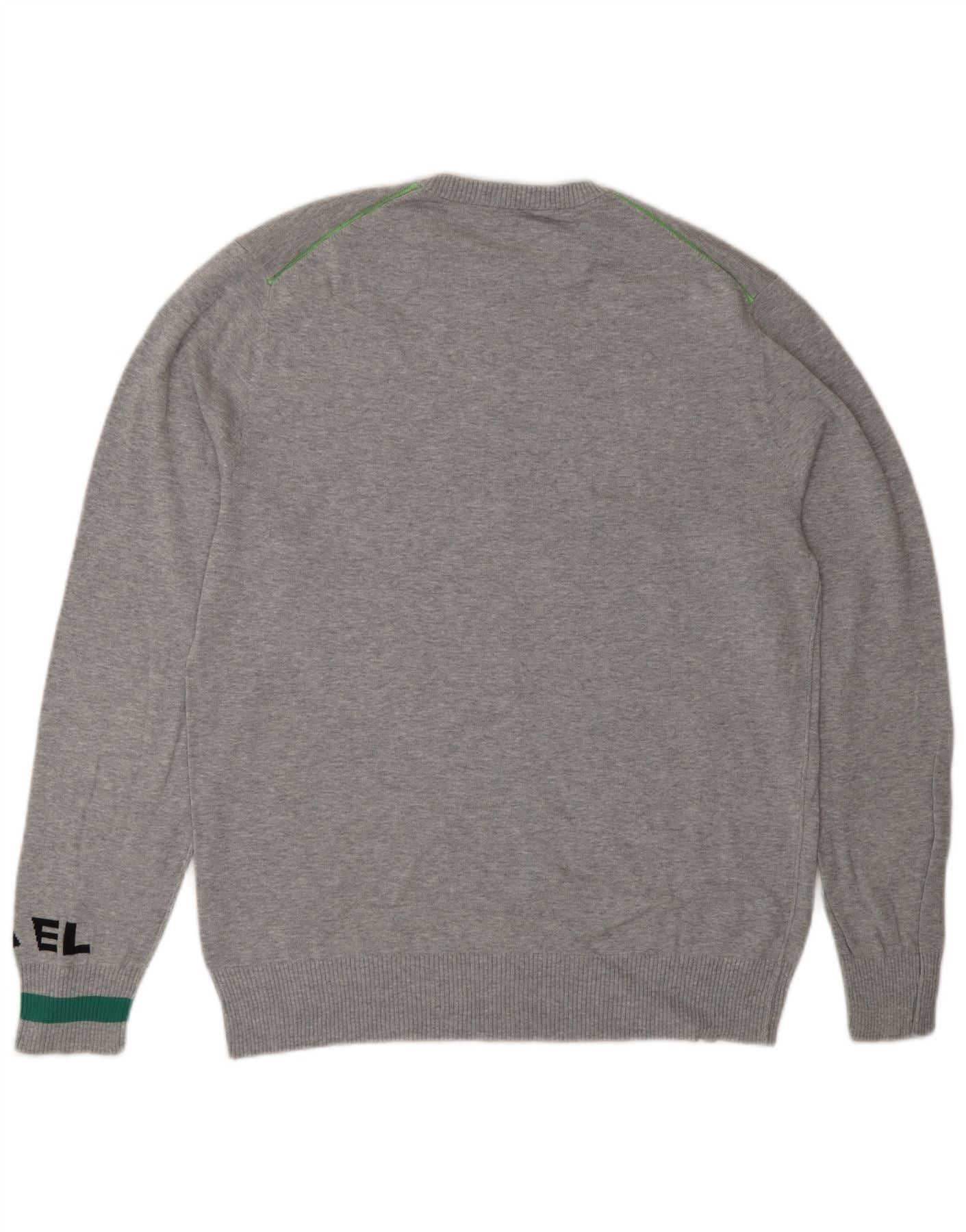 Diesel Mens Graphic Crew Neck Jumper Sweater Large Grey Cotton Size US L / EU 52-54 / 3 - 2 Thumbnail