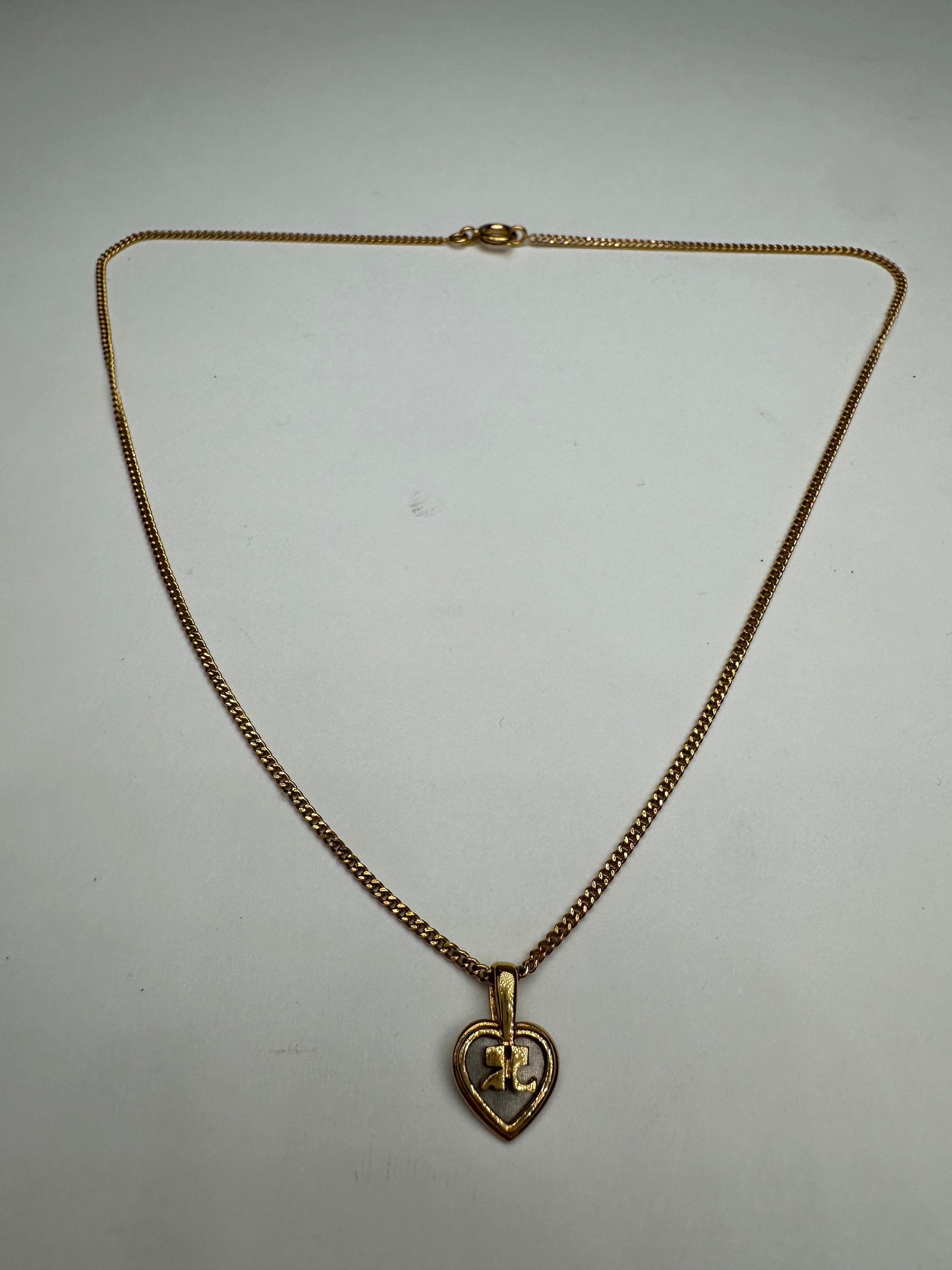 Courreges Vintage Gold Plated Collier Gold White Size ONE SIZE - 7 Thumbnail