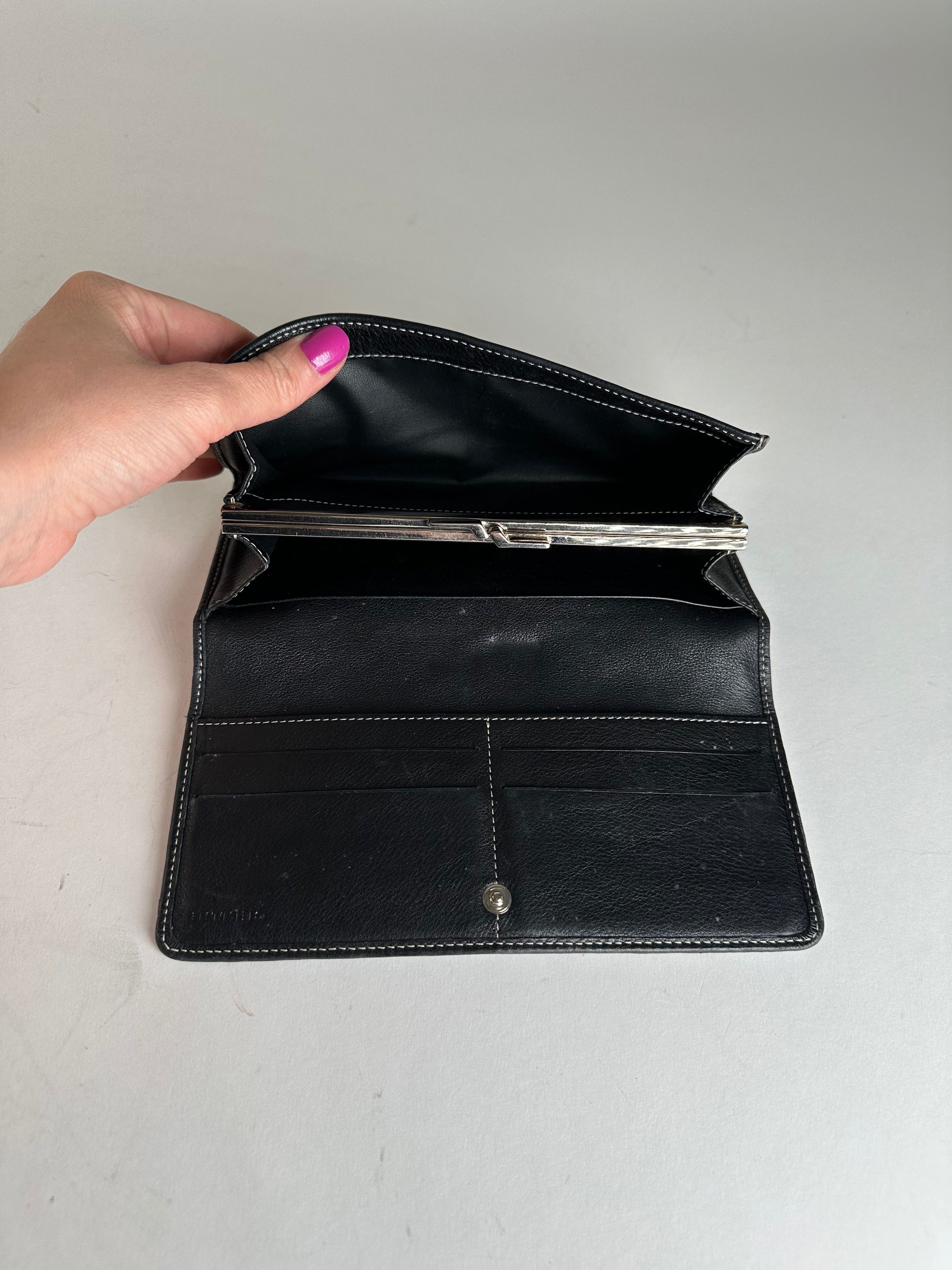 Celine Vintage Paris Triomphe Monogram Long Wallet Grey Black Size ONE SIZE - 3 Thumbnail