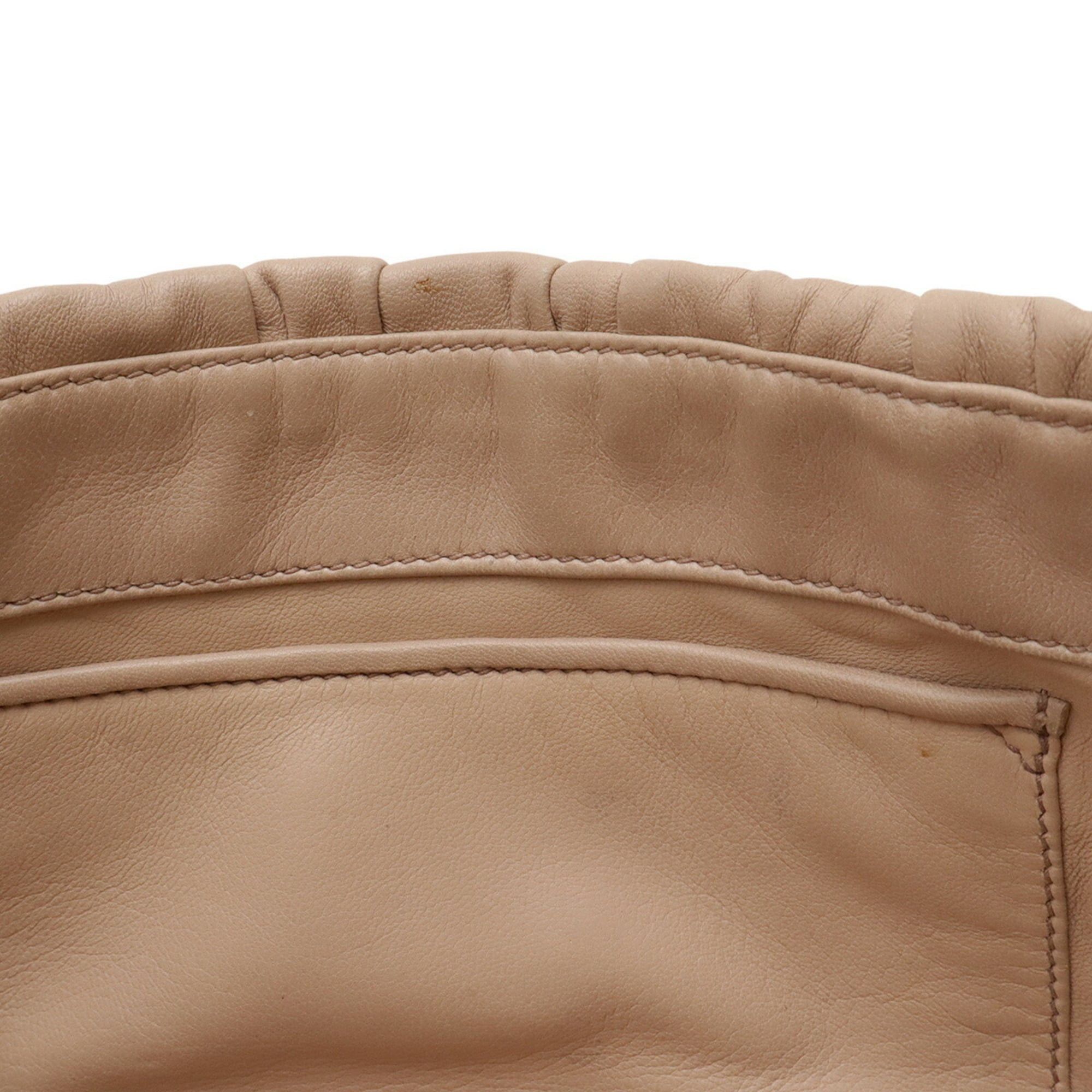 Prada PRADA NAPPA GAUFRE Shoulder Bag, Chain Gathered Leather, Beige BT0939 Size ONE SIZE - 8 Thumbnail