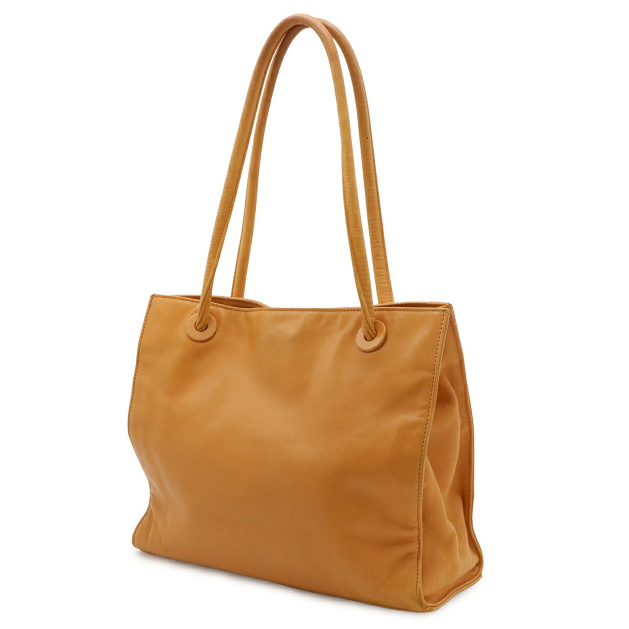Chanel CHANEL Coco Mark Tote Bag Shoulder Leather Mustard Yellow Size ONE SIZE - 3 Thumbnail
