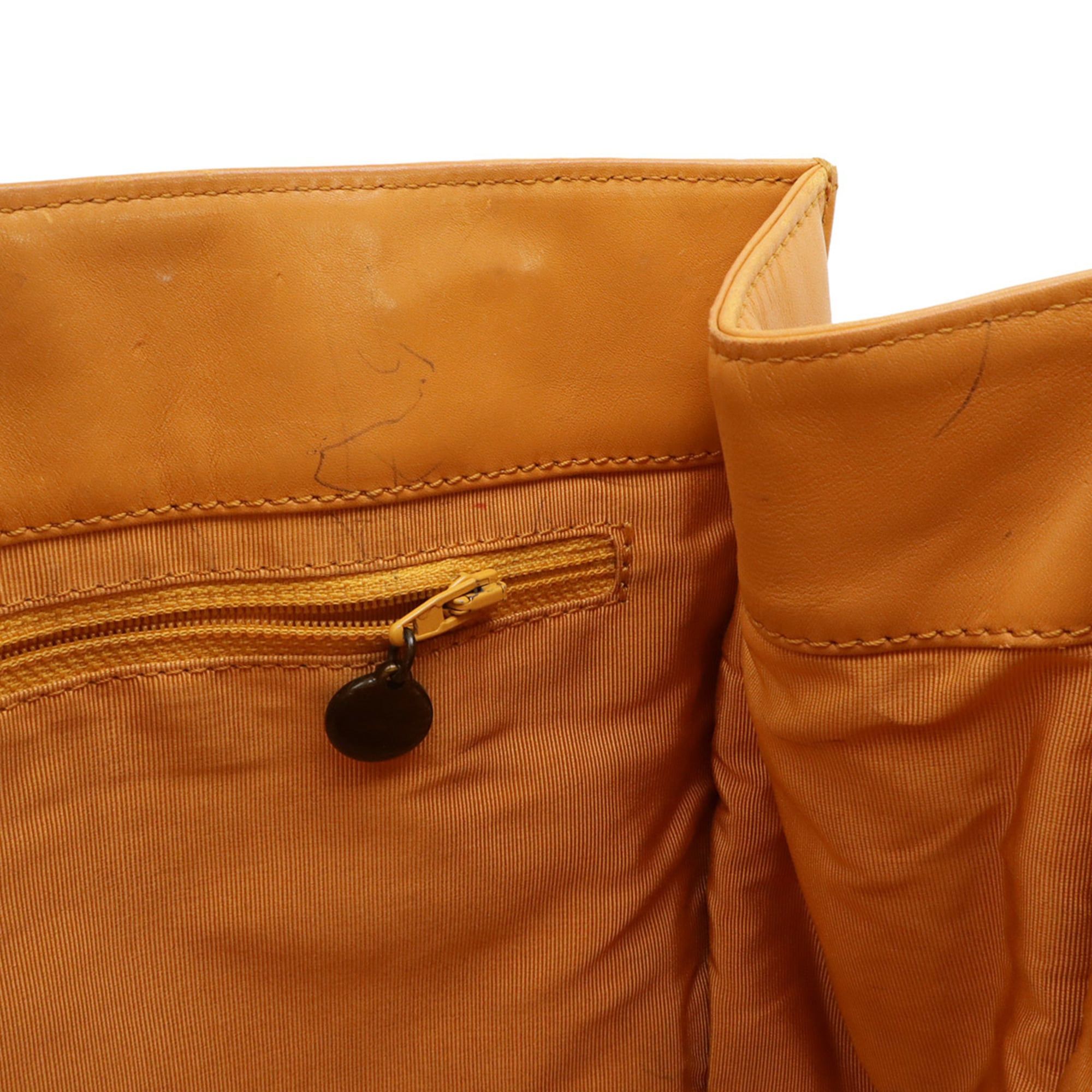 Chanel CHANEL Coco Mark Tote Bag Shoulder Leather Mustard Yellow Size ONE SIZE - 8 Thumbnail