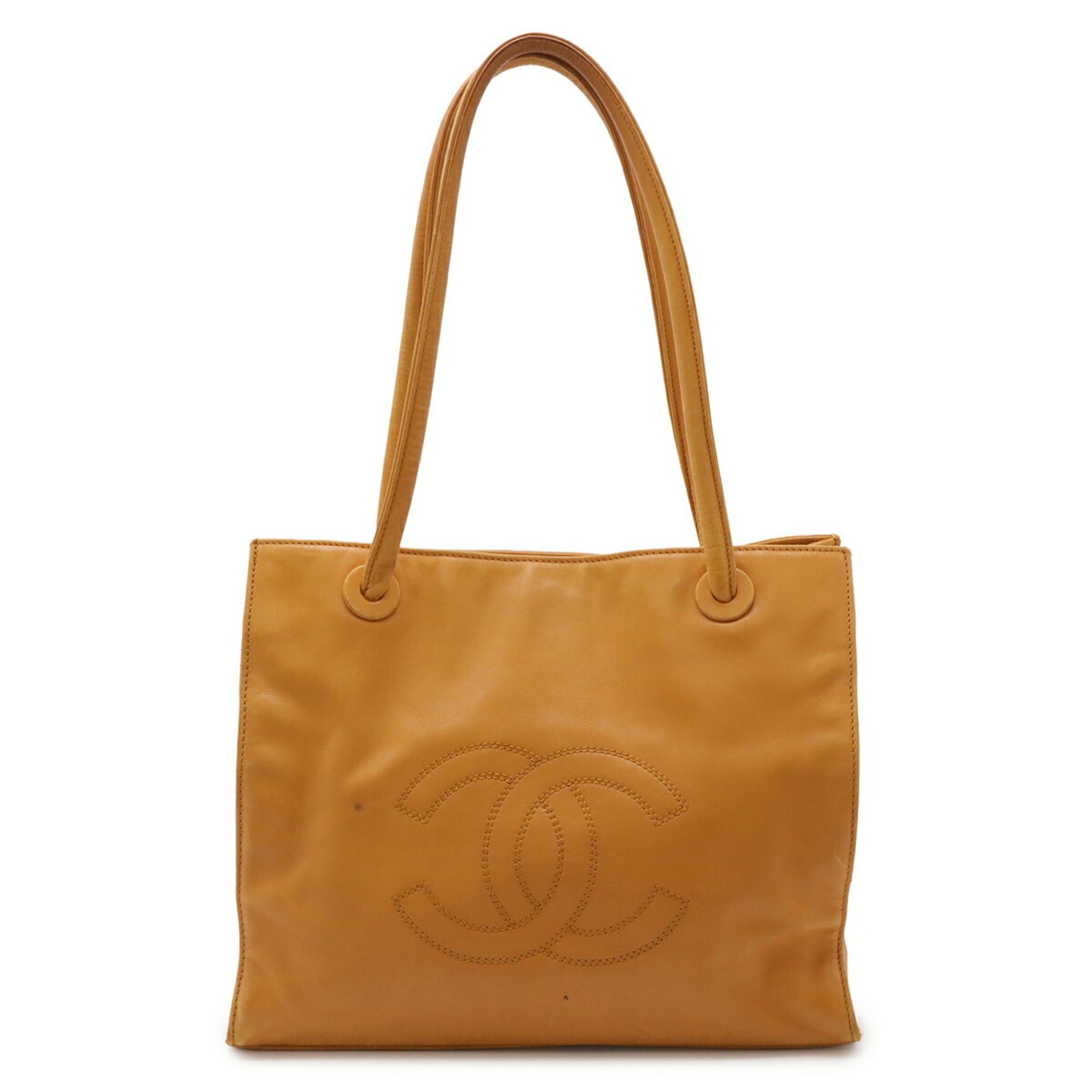 Chanel CHANEL Coco Mark Tote Bag Shoulder Leather Mustard Yellow Size ONE SIZE - 2 Thumbnail
