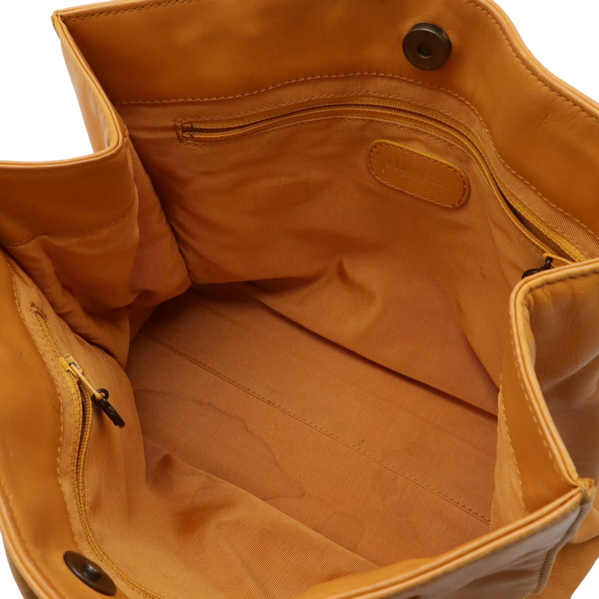 Chanel CHANEL Coco Mark Tote Bag Shoulder Leather Mustard Yellow Size ONE SIZE - 7 Thumbnail