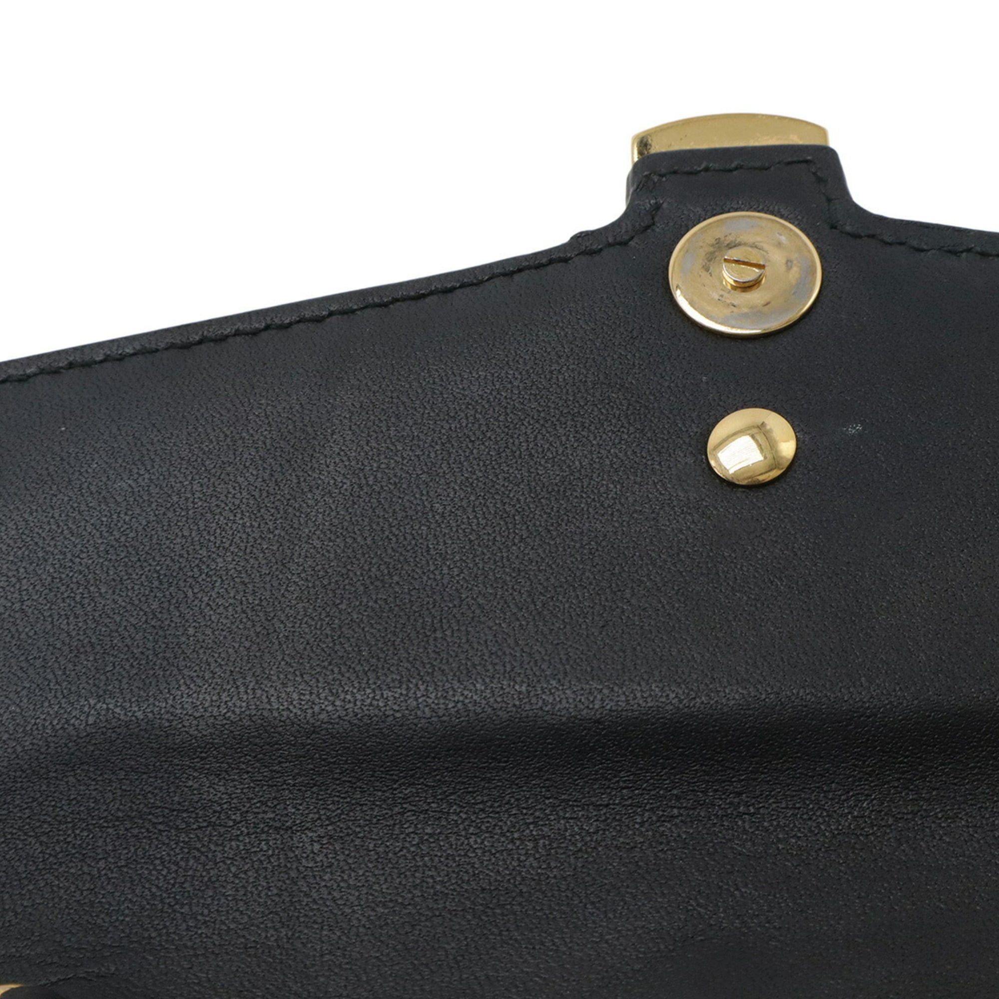 Gucci GUCCI Sylvie Web Line Mini Chain Shoulder Bag, Pouch, Clutch Leather, Black, 494646 Size ONE SIZE - 10 Thumbnail