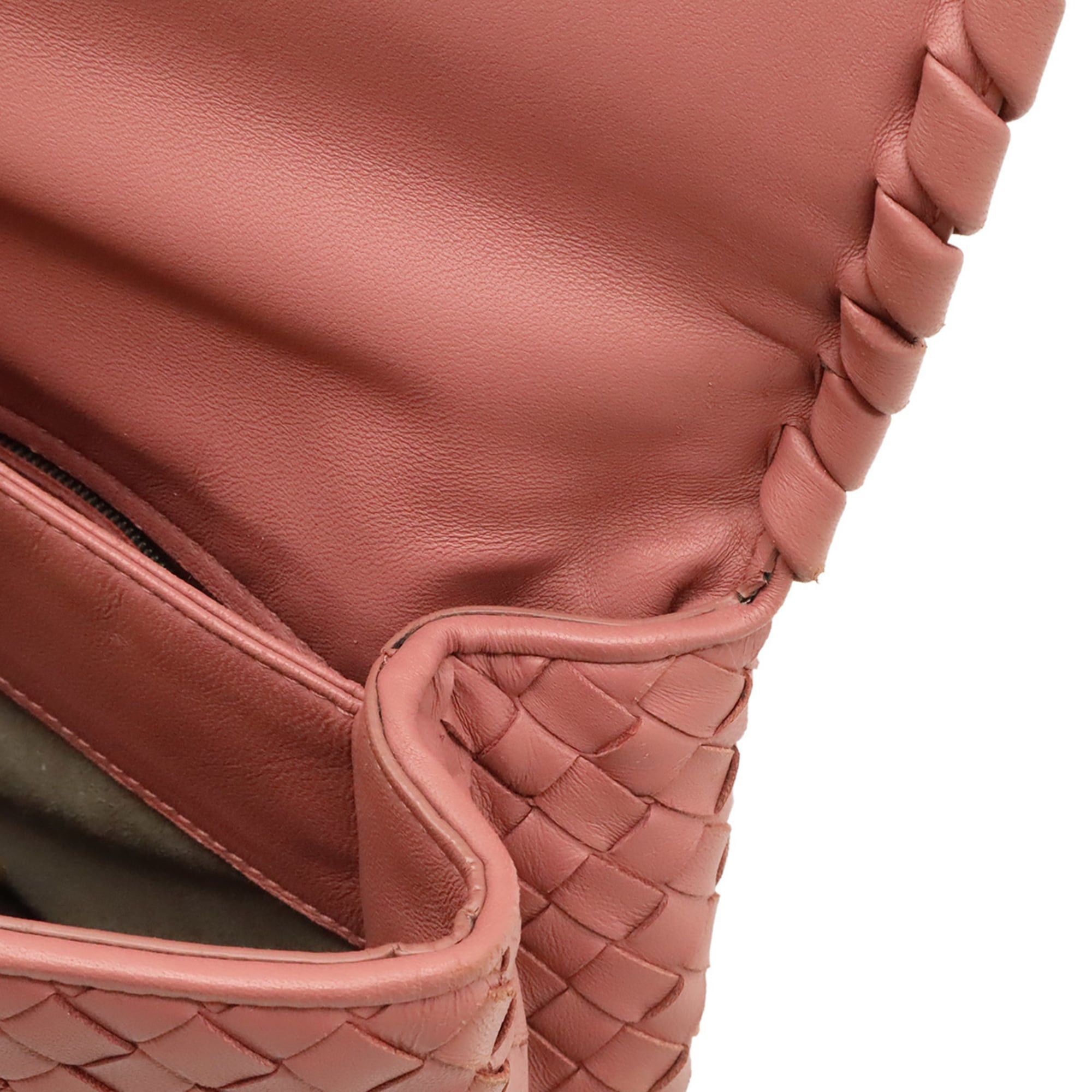 Bottega Veneta BOTTEGA VENETA Olympia Intrecciato Small Shoulder Bag, Chain Strap, Leather, Pink, 386498 Size ONE SIZE - 8 Thumbnail