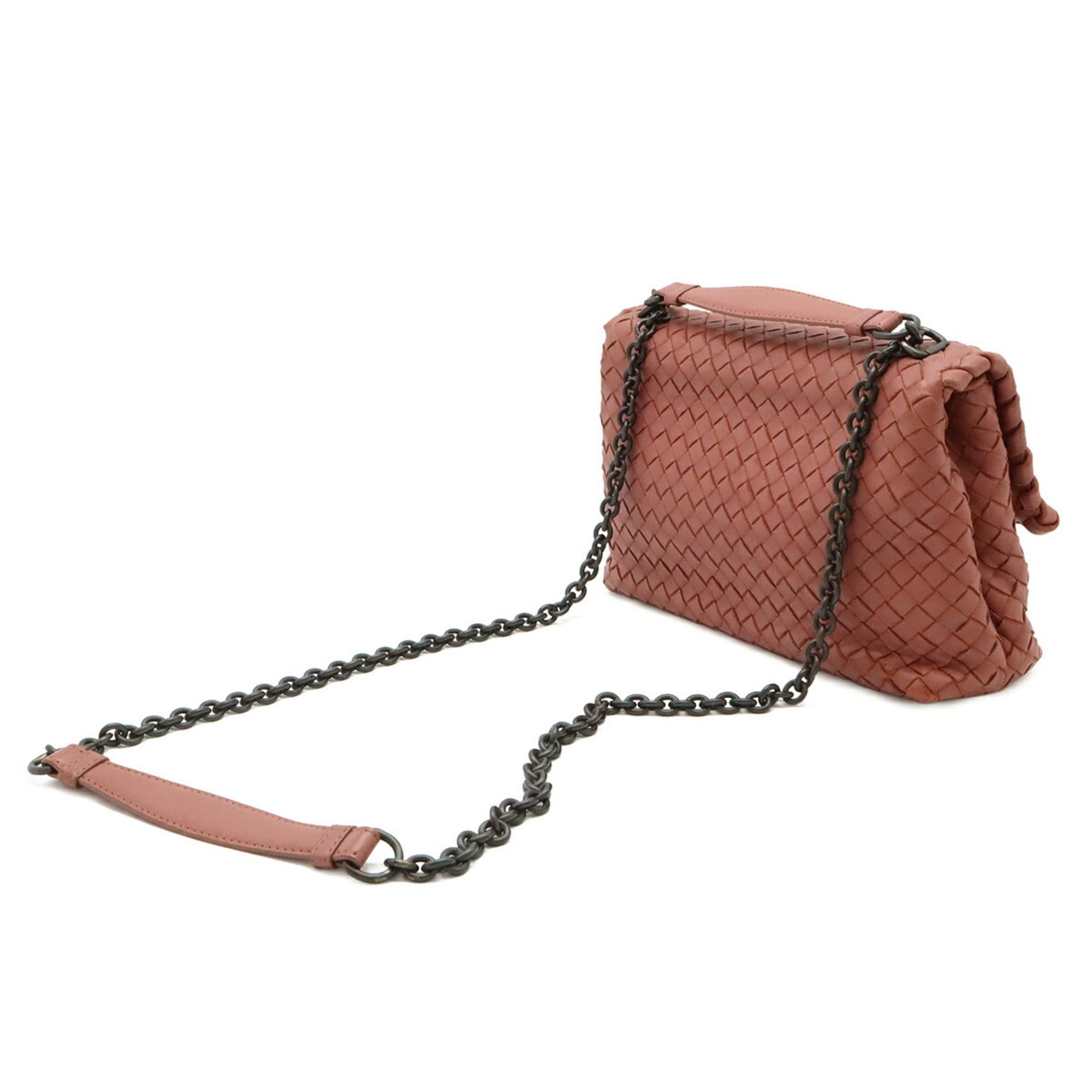 Bottega Veneta BOTTEGA VENETA Olympia Intrecciato Small Shoulder Bag, Chain Strap, Leather, Pink, 386498 Size ONE SIZE - 3 Thumbnail
