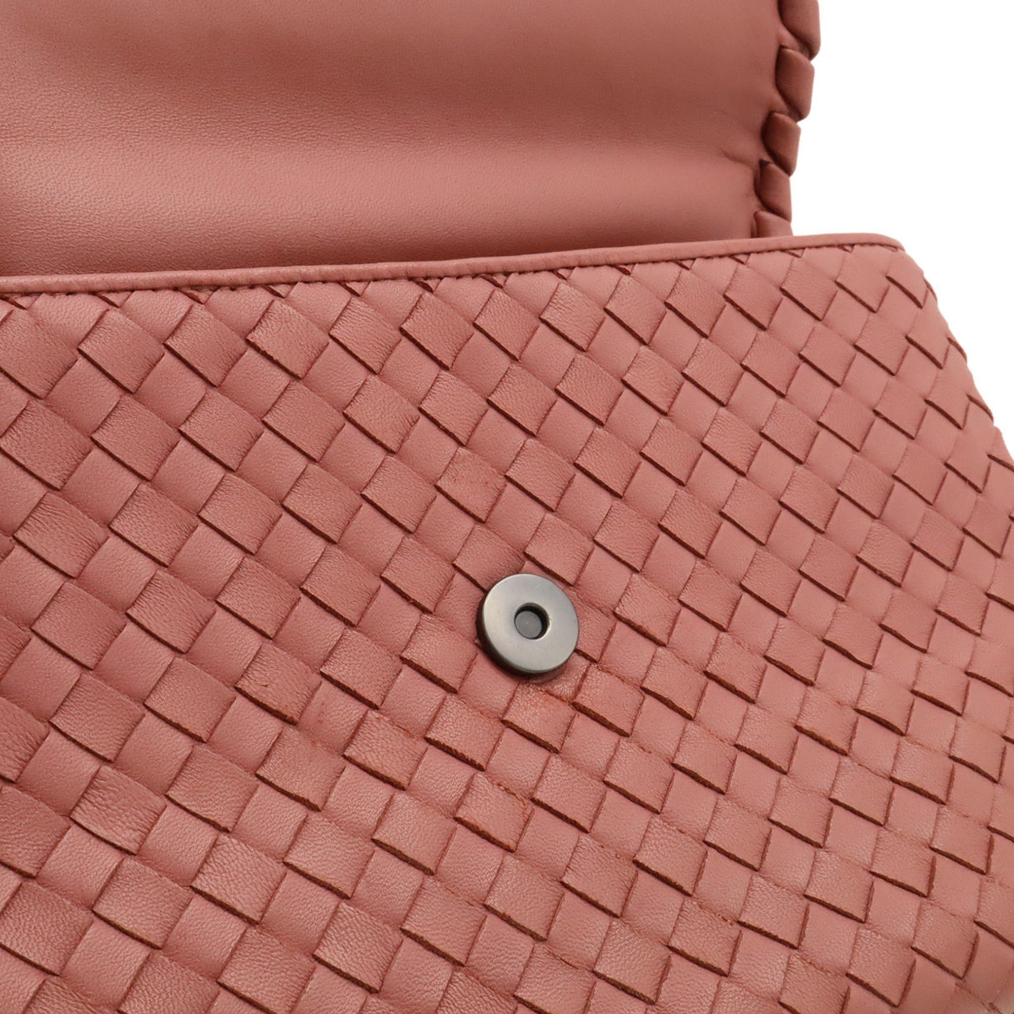 Bottega Veneta BOTTEGA VENETA Olympia Intrecciato Small Shoulder Bag, Chain Strap, Leather, Pink, 386498 Size ONE SIZE - 9 Thumbnail