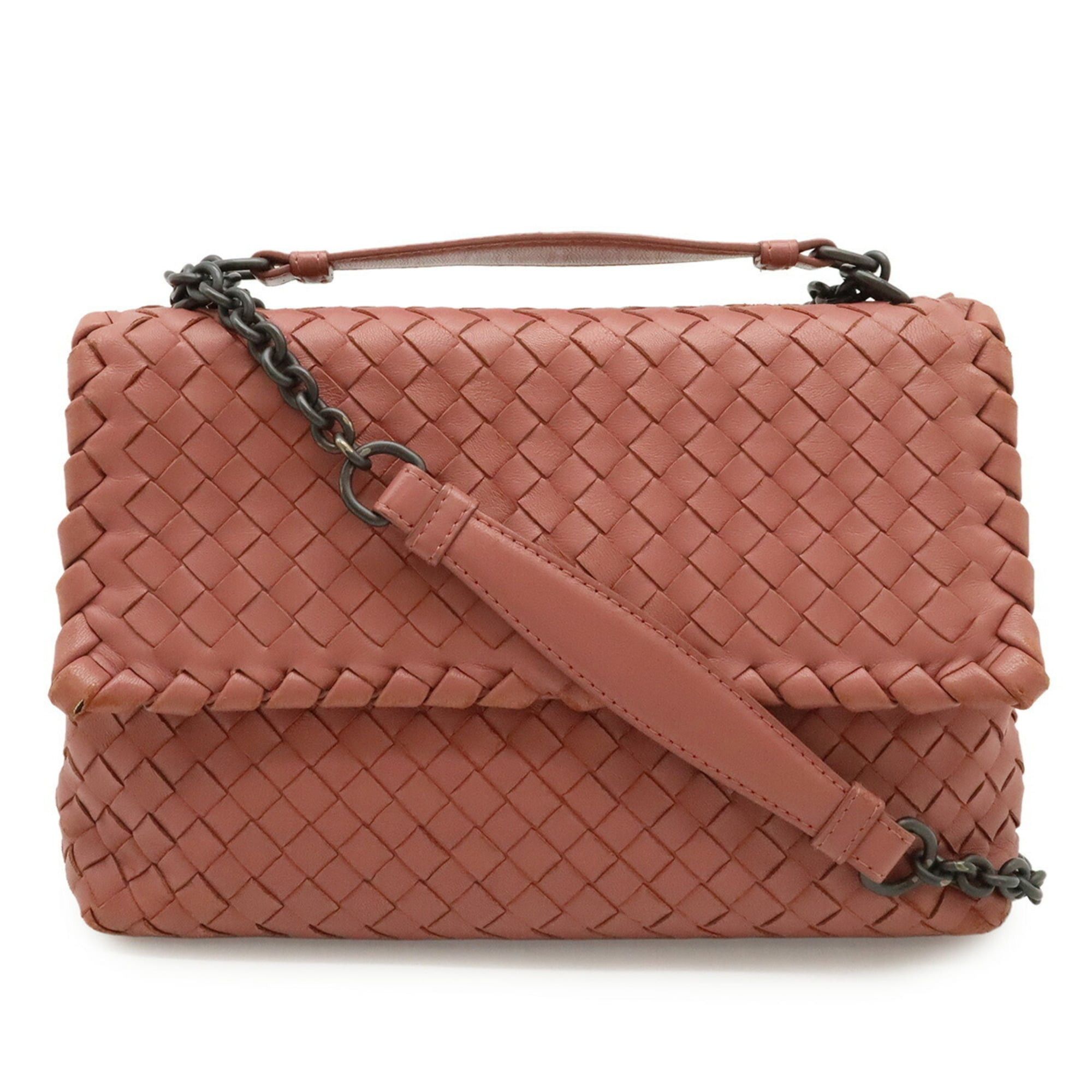 Bottega Veneta BOTTEGA VENETA Olympia Intrecciato Small Shoulder Bag, Chain Strap, Leather, Pink, 386498 Size ONE SIZE - 2 Thumbnail