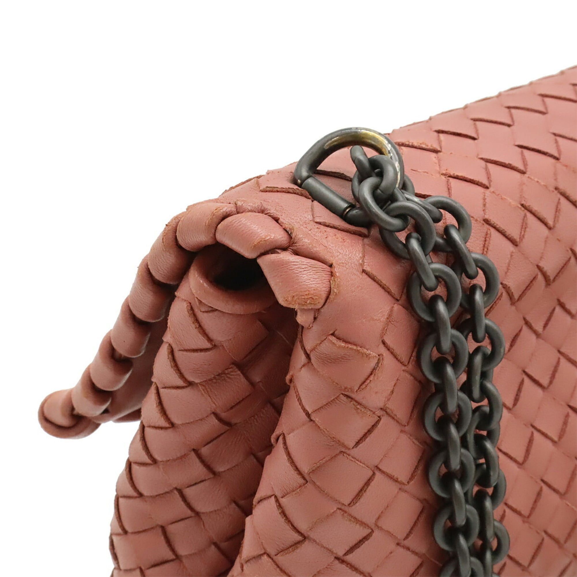 Bottega Veneta BOTTEGA VENETA Olympia Intrecciato Small Shoulder Bag, Chain Strap, Leather, Pink, 386498 Size ONE SIZE - 5 Thumbnail