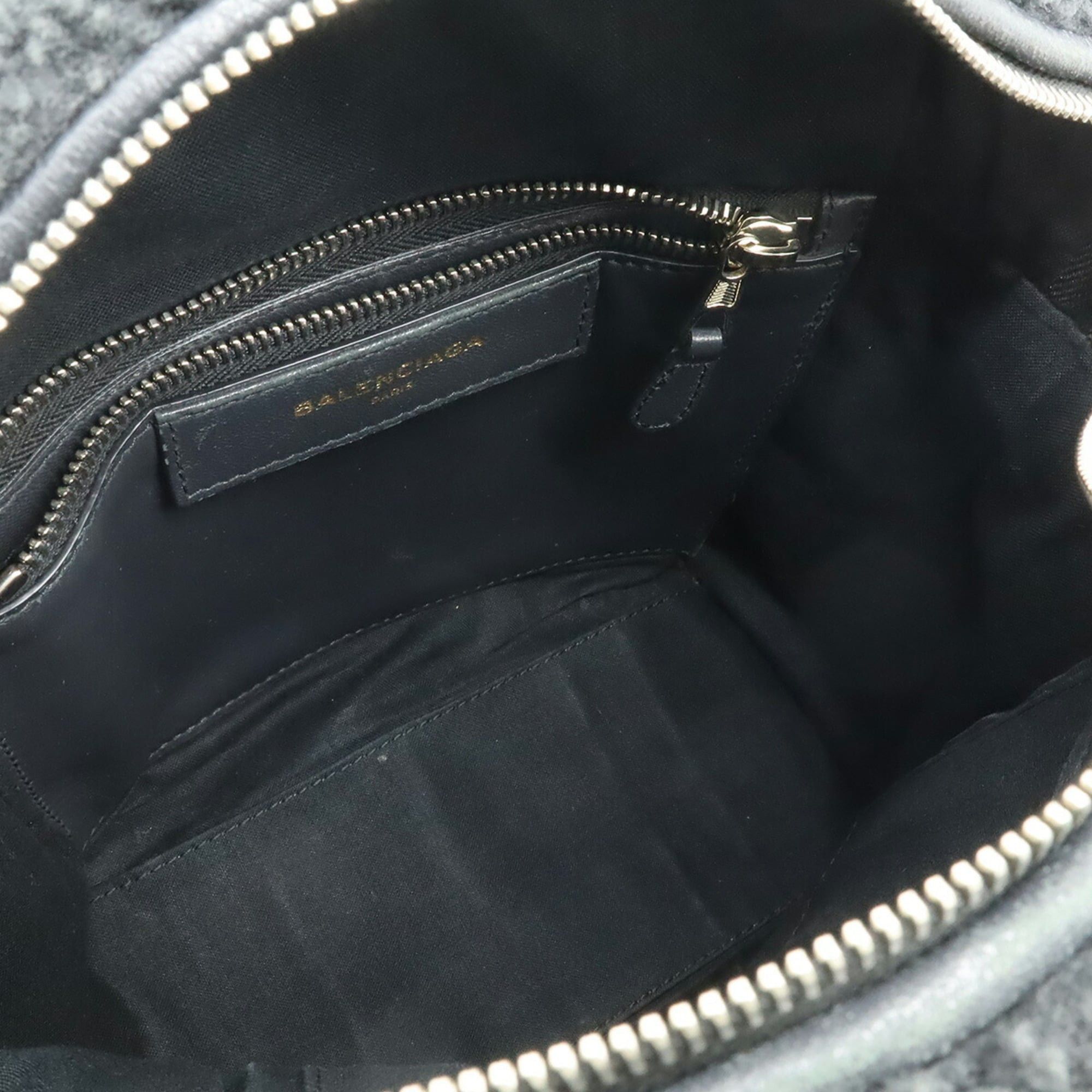 Balenciaga BALENCIAGA Bazaar Shopper XS Handbag Shoulder Bag Leather Shearling Black 452458 Size ONE SIZE - 7 Thumbnail