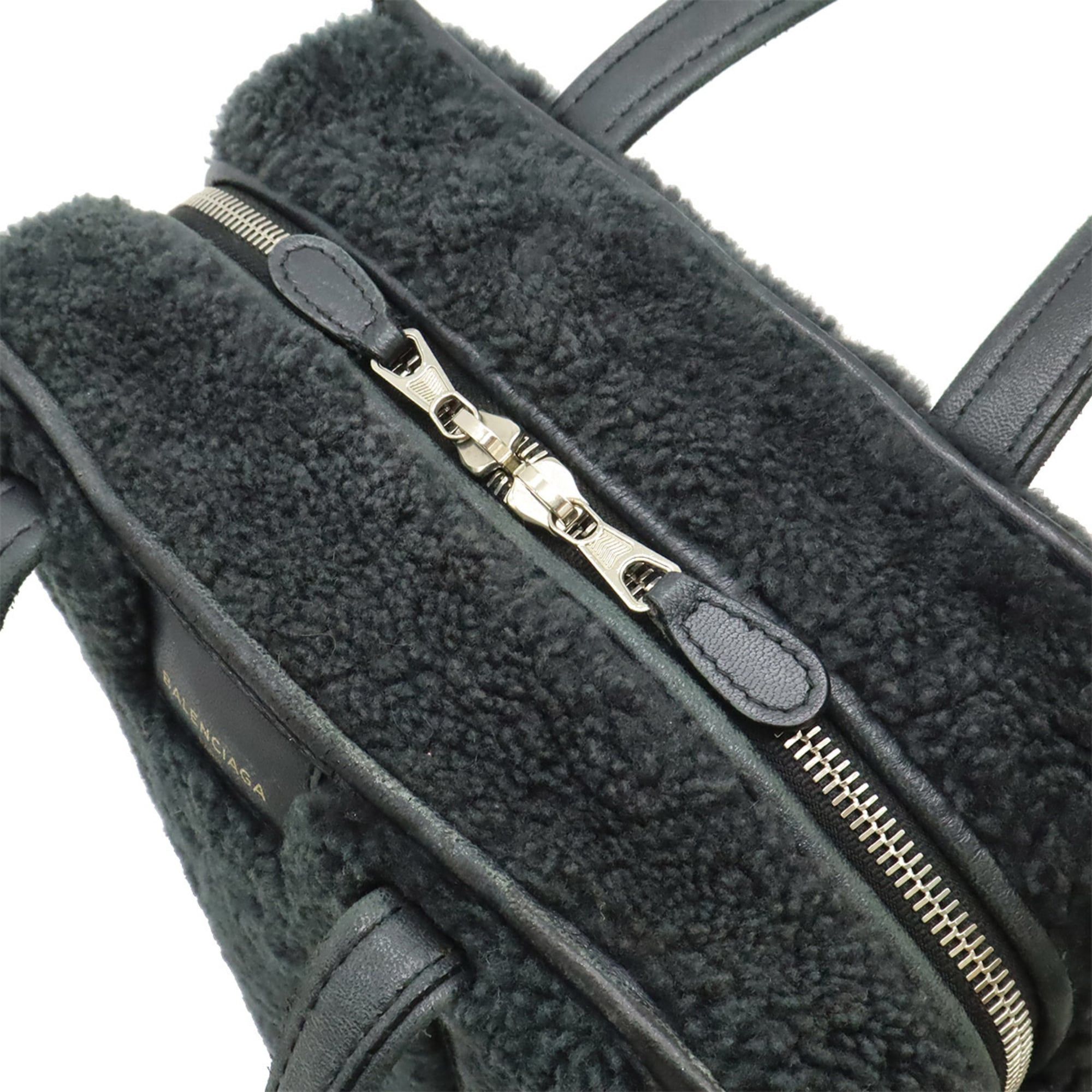 Balenciaga BALENCIAGA Bazaar Shopper XS Handbag Shoulder Bag Leather Shearling Black 452458 Size ONE SIZE - 6 Thumbnail