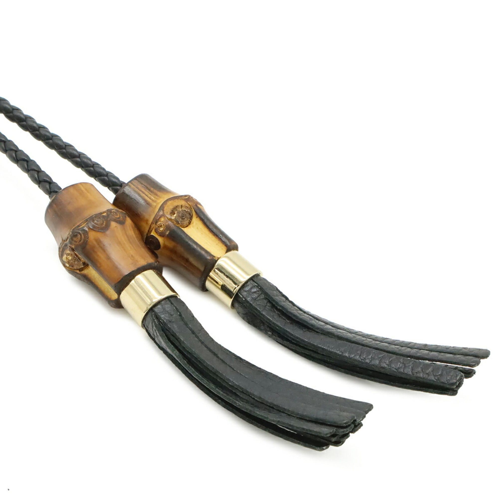 Gucci GUCCI Bamboo Tassel Clutch Bag, Second Handbag, Pouch, Leather, Black, 449652 Size ONE SIZE - 6 Thumbnail