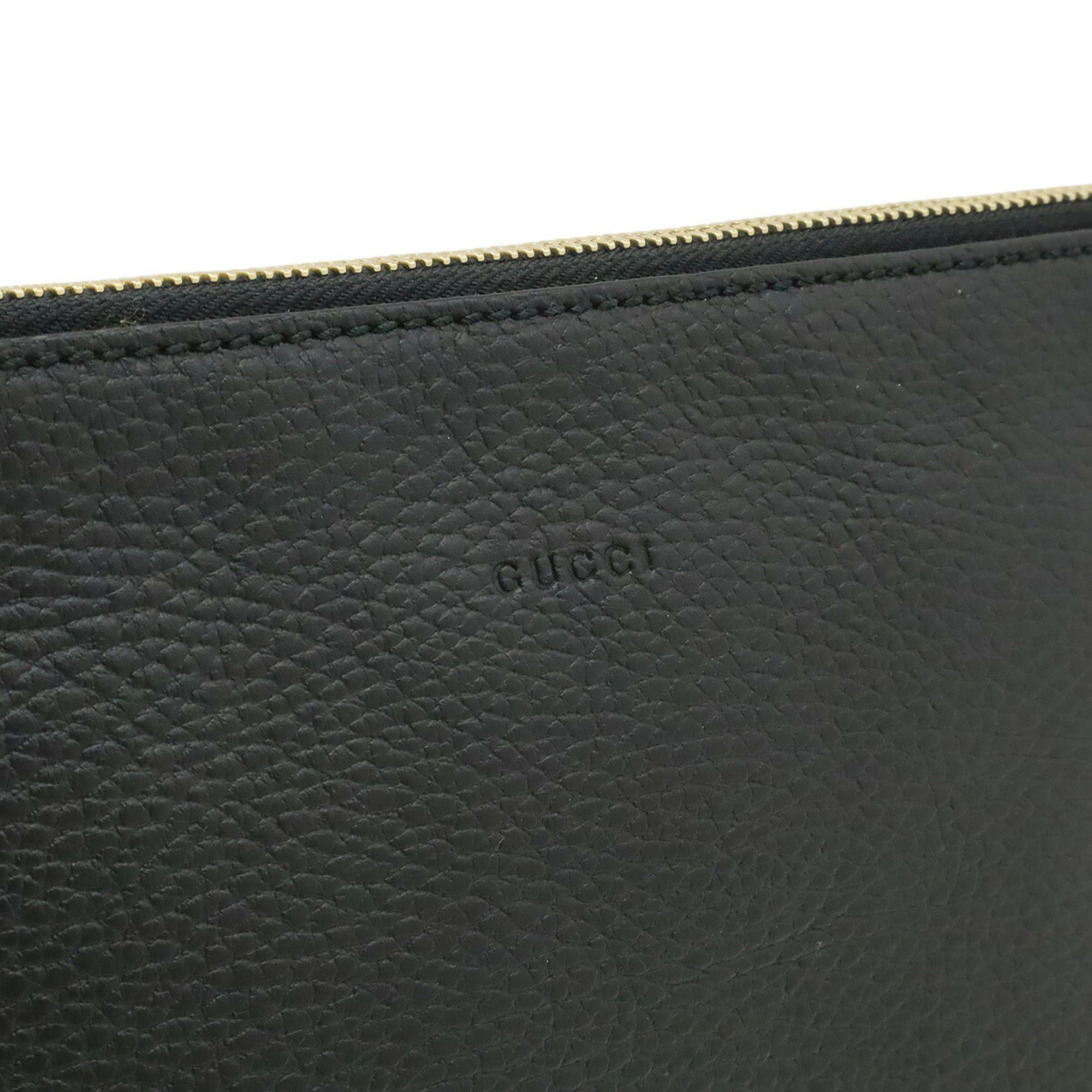 Gucci GUCCI Bamboo Tassel Clutch Bag, Second Handbag, Pouch, Leather, Black, 449652 Size ONE SIZE - 9 Thumbnail