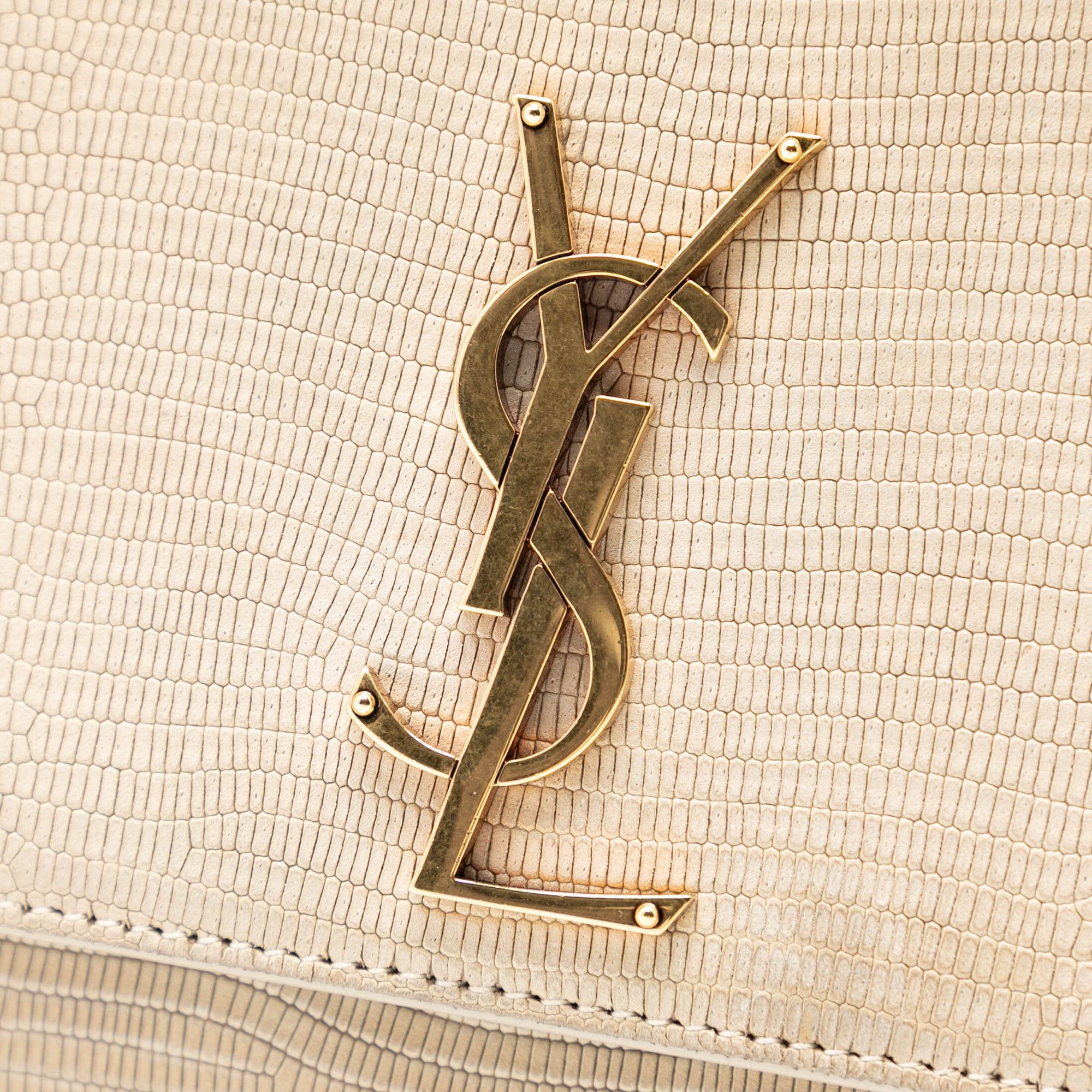 Saint Laurent Paris Medium Embossed Nubuck Monogram Kate Crossbody Size ONE SIZE - 6 Thumbnail