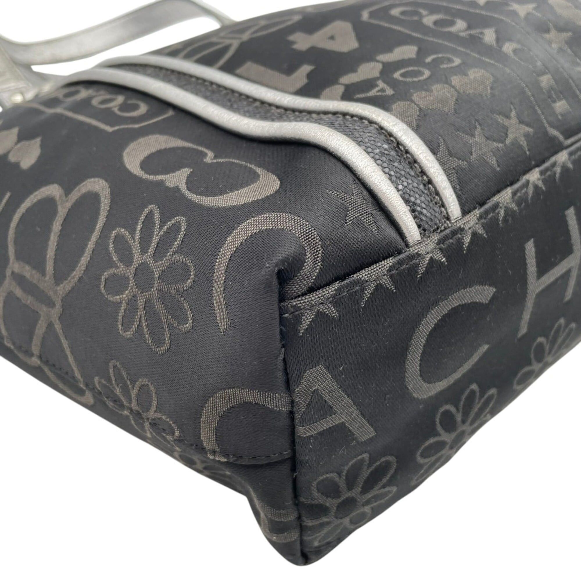 Coach tote bag, one-shoulder style, signature canvas and leather 