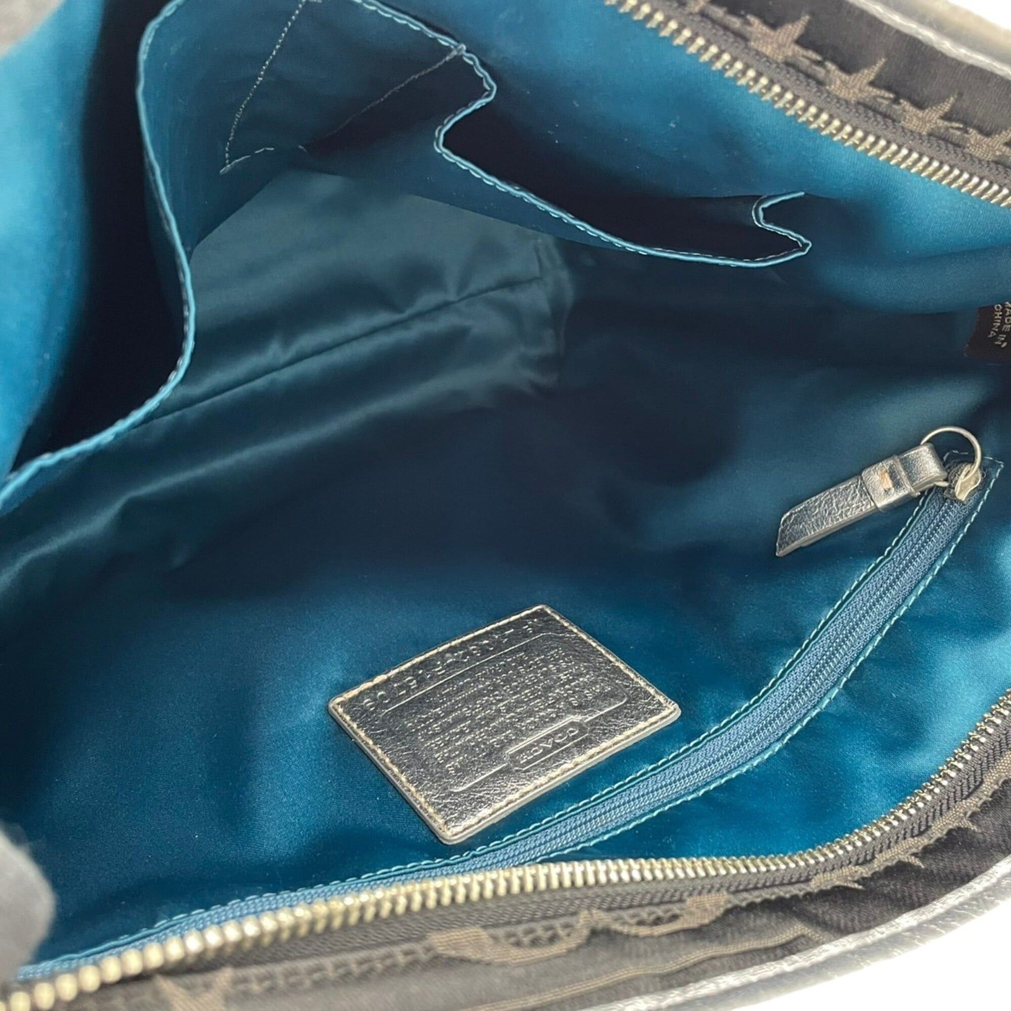 Coach tote bag, one-shoulder style, signature canvas and leather 