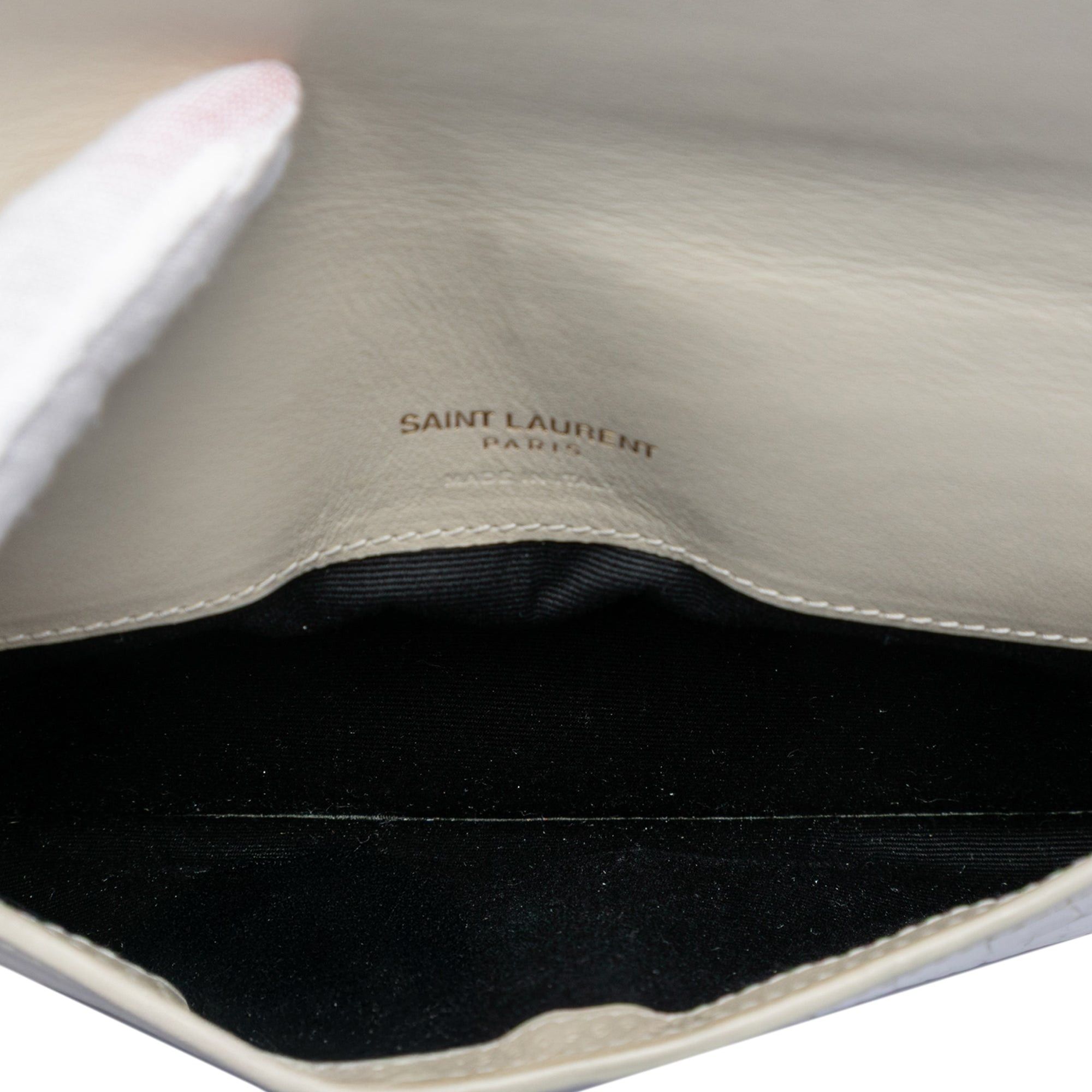 Saint Laurent Paris Croc Embossed Leather Monogram Cassandre Crossbody Size ONE SIZE - 4 Thumbnail