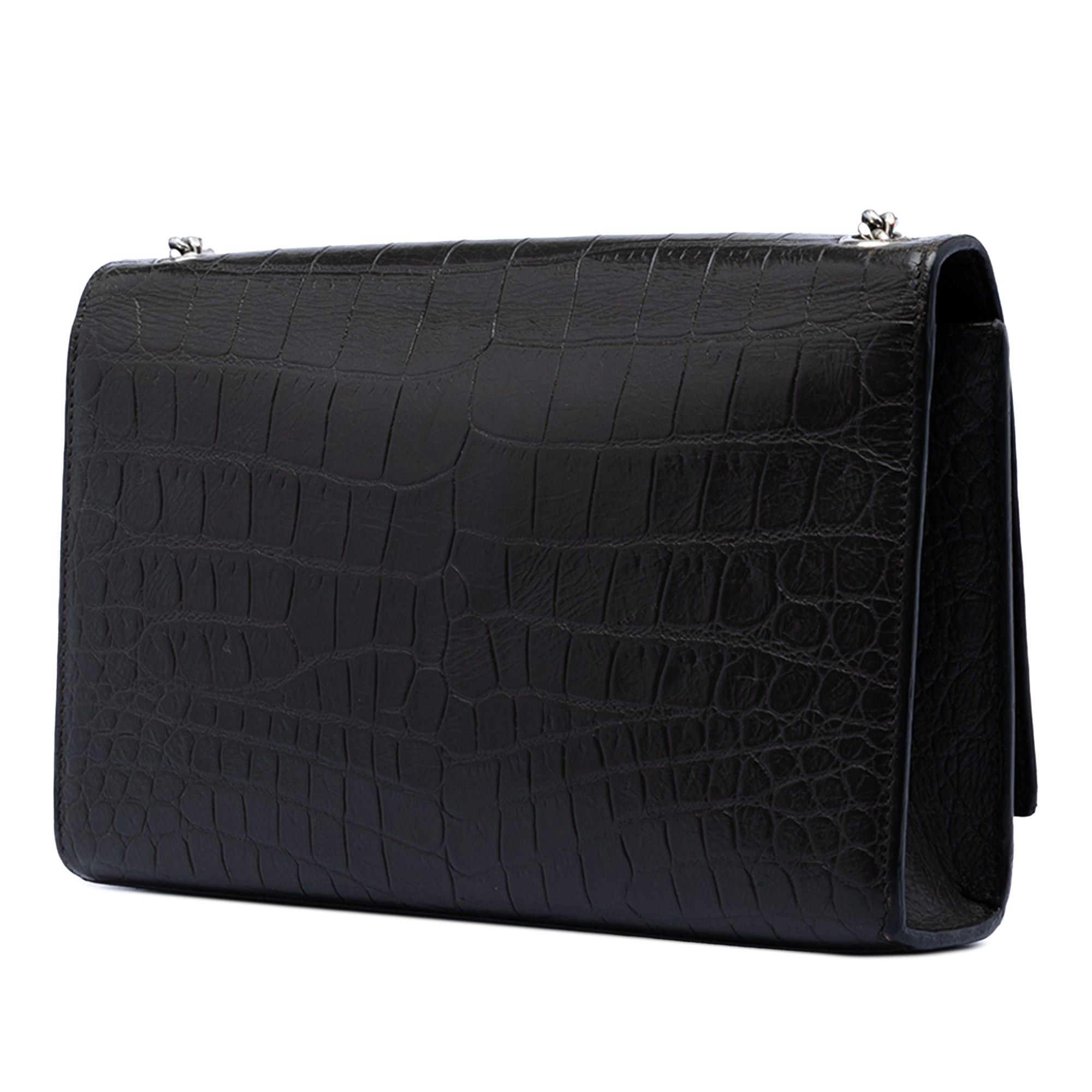 Saint Laurent Paris Medium Croc Embossed Leather Kate Tassel Crossbody Size ONE SIZE - 2 Thumbnail