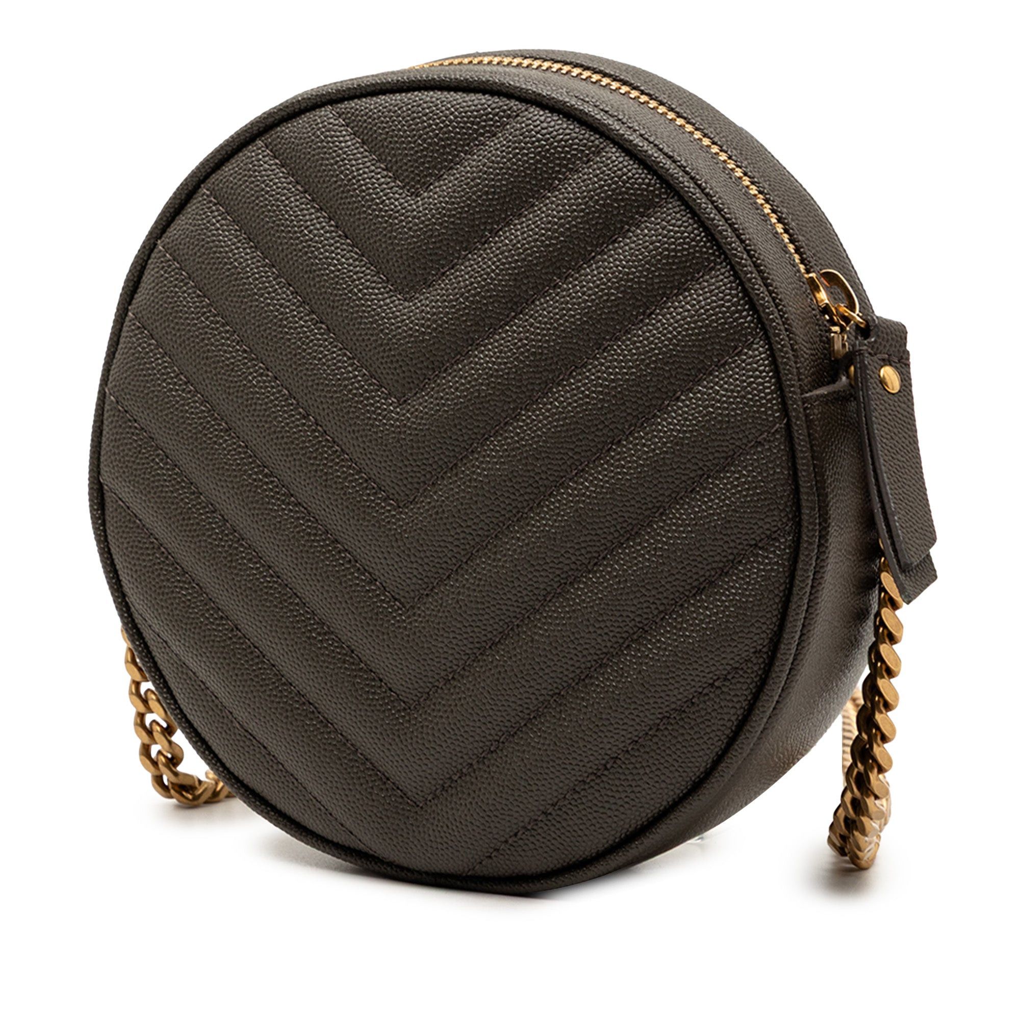 Saint Laurent Paris Grain De Poudre Chevron Round Vinyle Camera Bag Size ONE SIZE - 2 Thumbnail