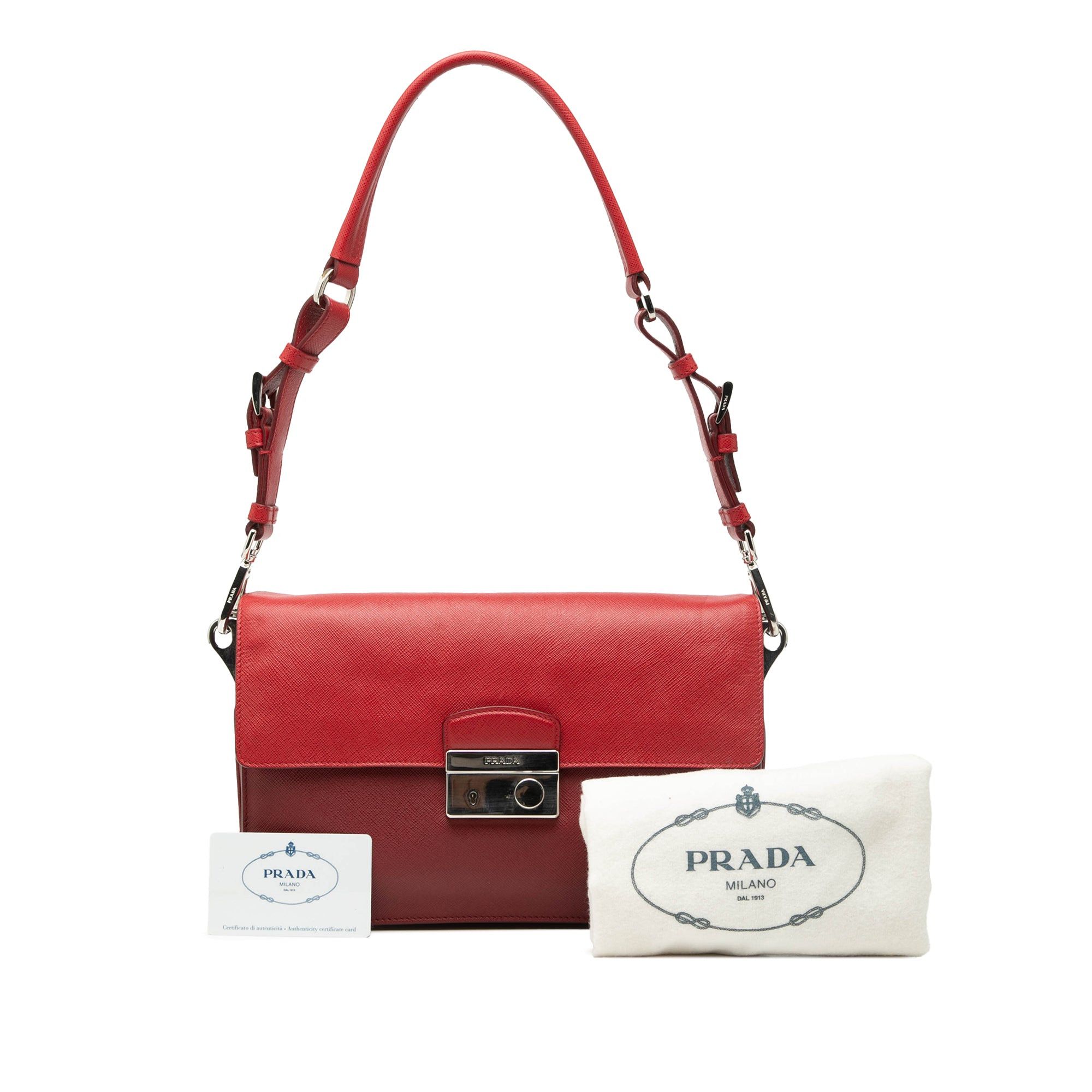 Prada Bicolor Saffiano Sound Lock Shoulder Bag Size ONE SIZE - 7 Thumbnail