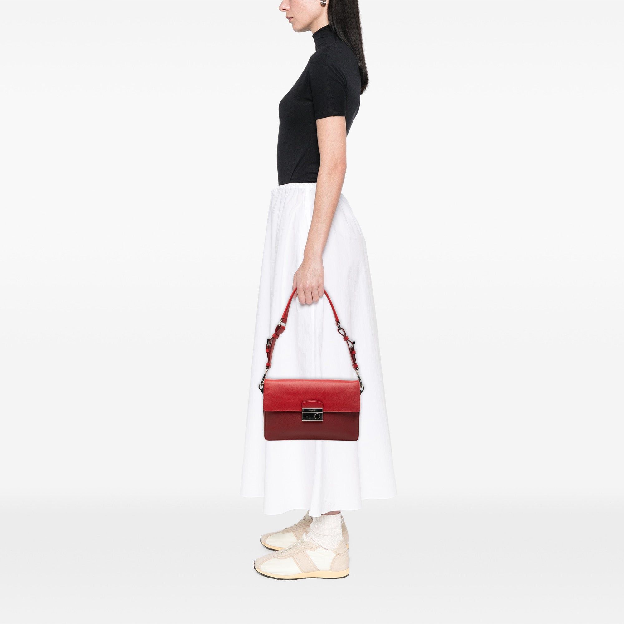 Prada Bicolor Saffiano Sound Lock Shoulder Bag Size ONE SIZE - 6 Thumbnail