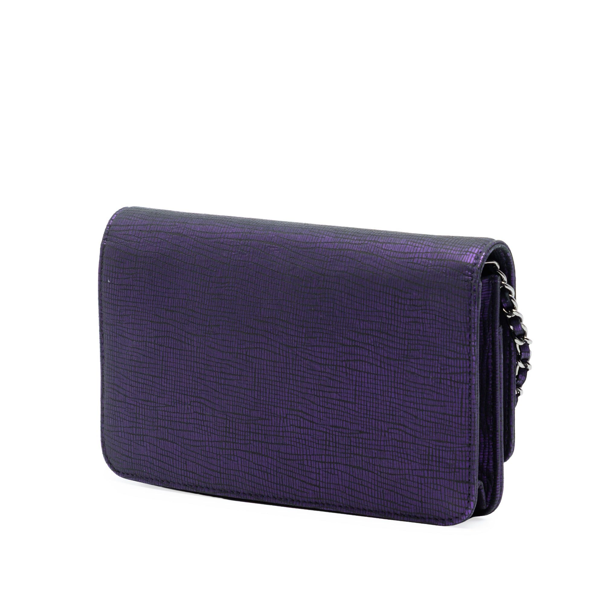 Chanel CC Metallic Crackling Lizard Printed Leather Wallet on Chain Size ONE SIZE - 2 Thumbnail