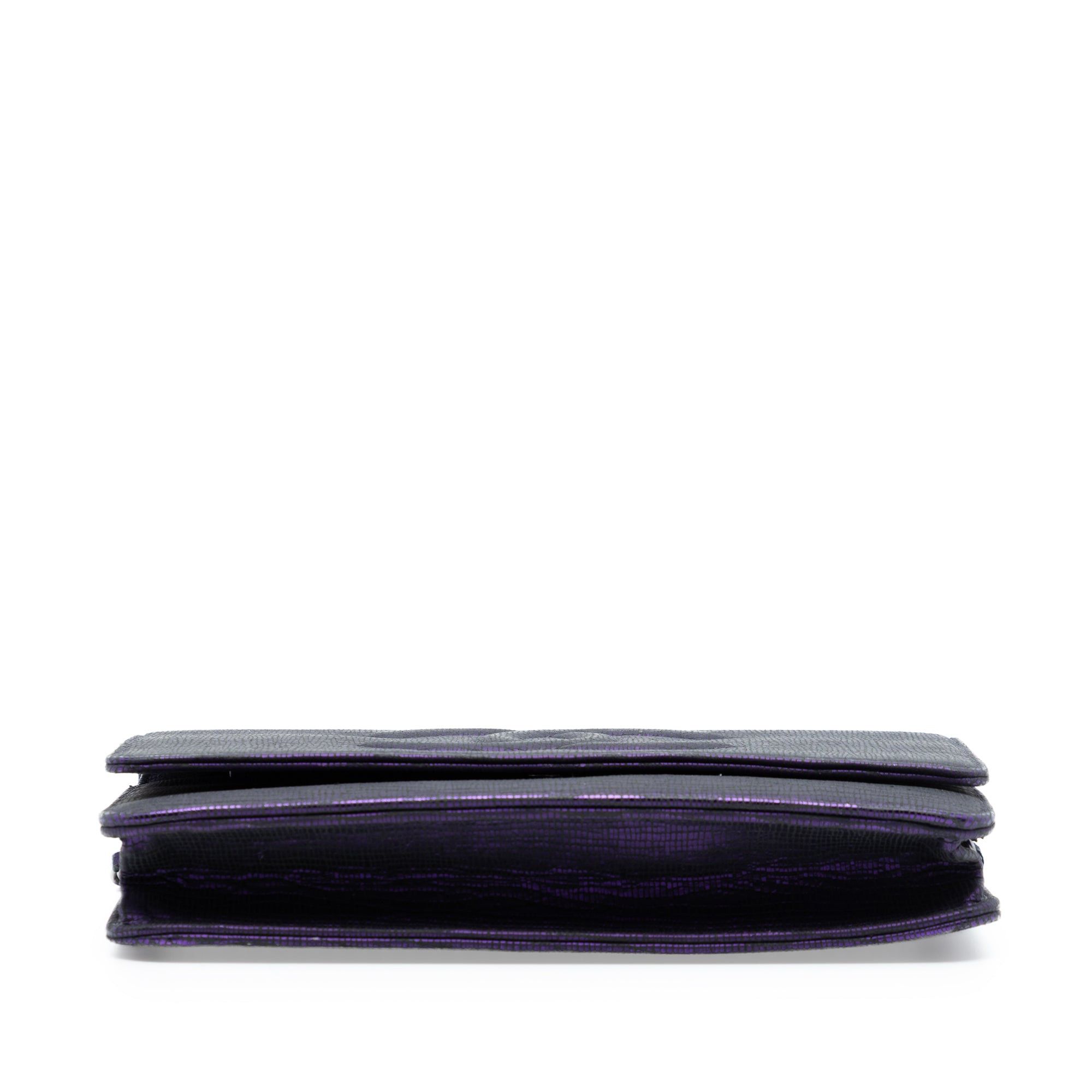 Chanel CC Metallic Crackling Lizard Printed Leather Wallet on Chain Size ONE SIZE - 3 Thumbnail