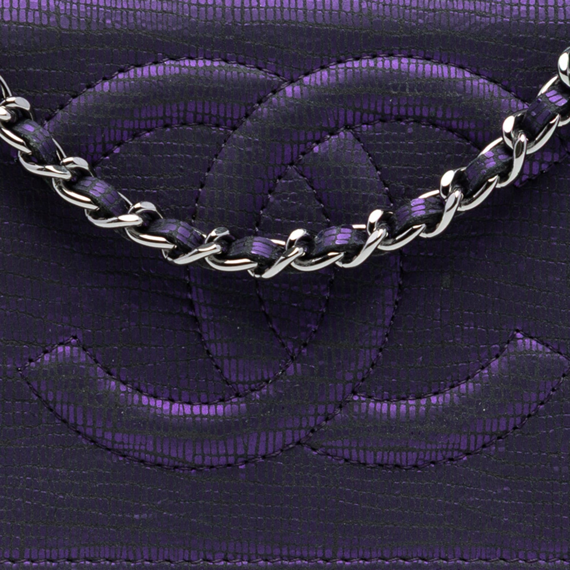 Chanel CC Metallic Crackling Lizard Printed Leather Wallet on Chain Size ONE SIZE - 7 Thumbnail