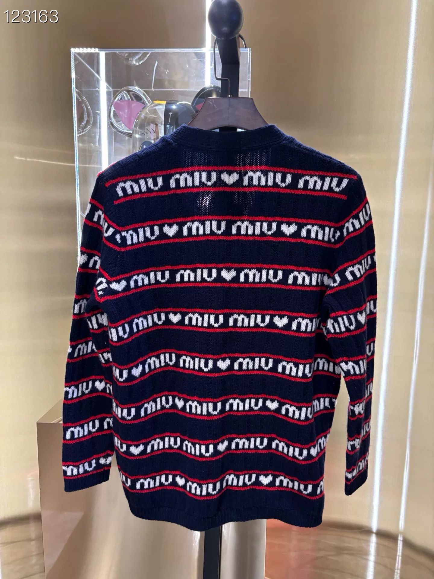 Miu Miu Miu Miu Logo Striped Colorblock Knit Cardigan Size XS / US 0-2 / IT 36-38 - 2 Thumbnail