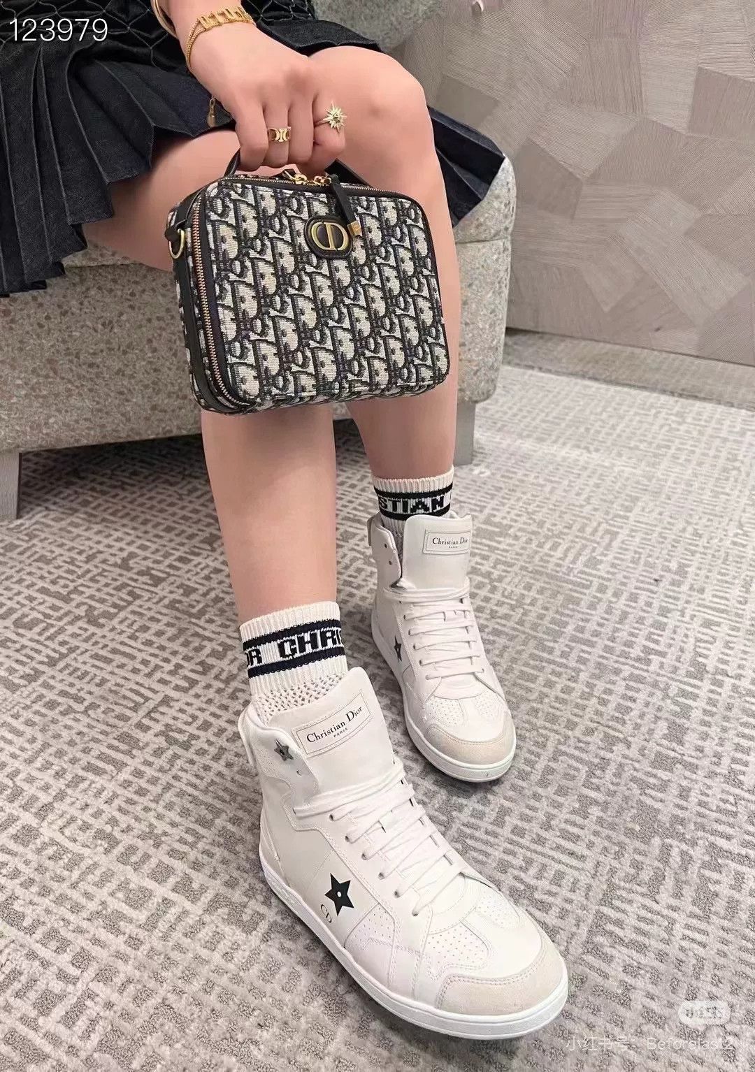 Dior Dior Women's High-Top Star Sneakers Size US 6 / IT 36 - 8 Thumbnail