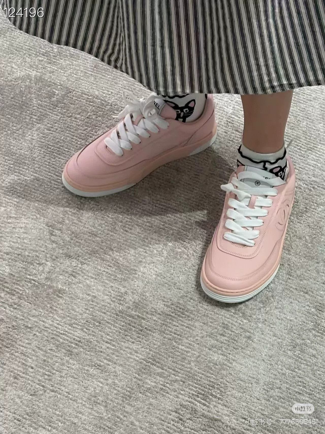 Chanel Chanel Pink Leather Sneakers Size US 7 / IT 37 - 9 Thumbnail