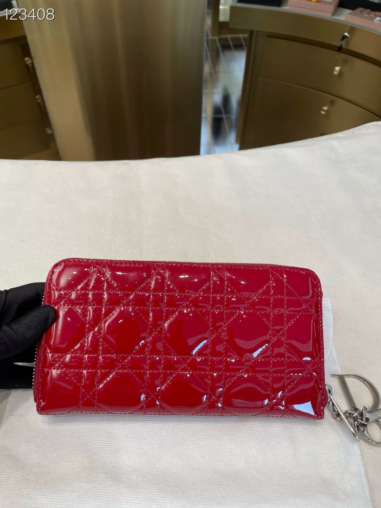 Dior Dior Red Patent Leather Wallet Size ONE SIZE - 2 Thumbnail