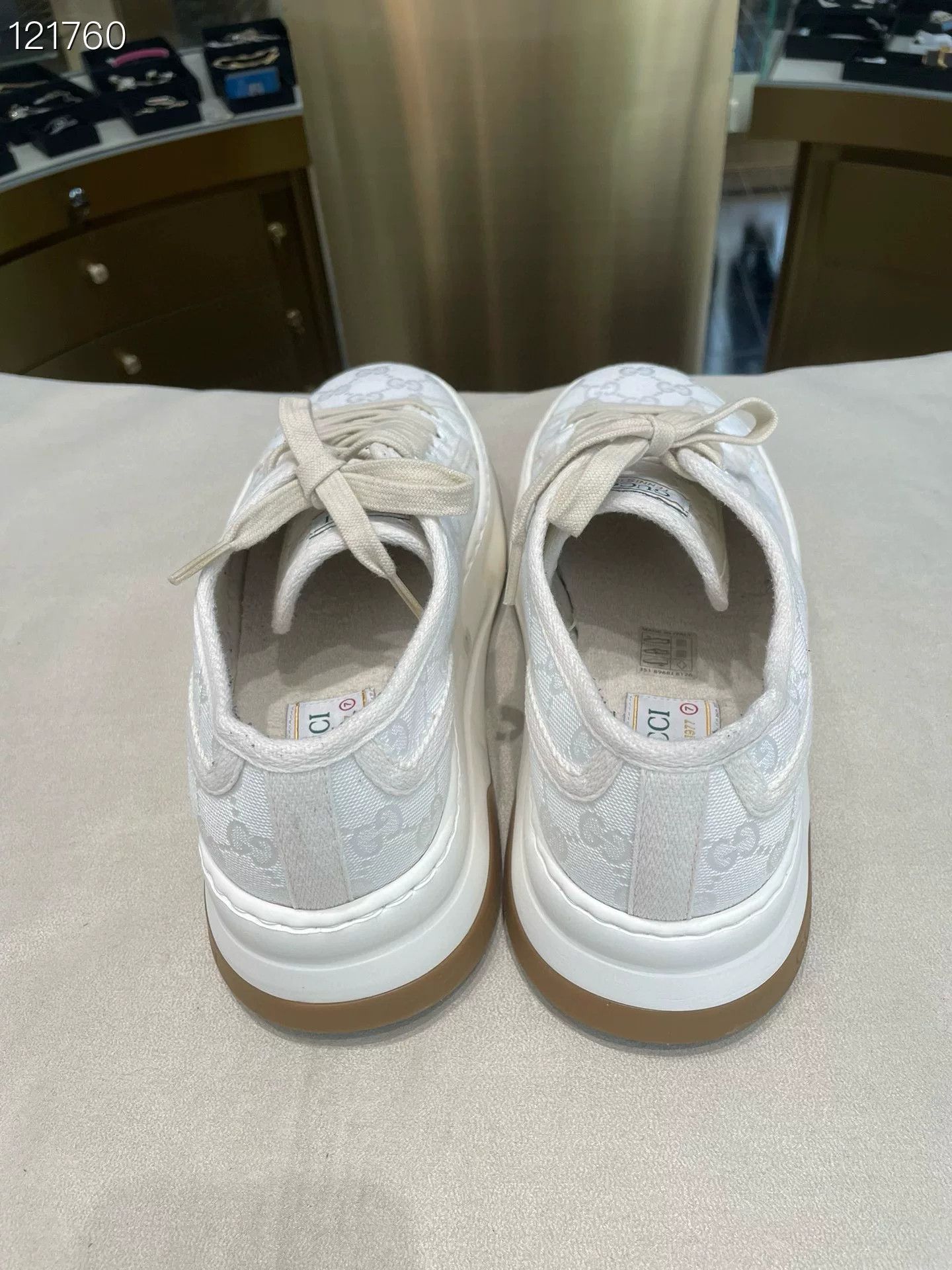 Gucci Gucci Men's White Canvas Double G Platform Shoes Size US 8 / EU 41 - 3 Thumbnail
