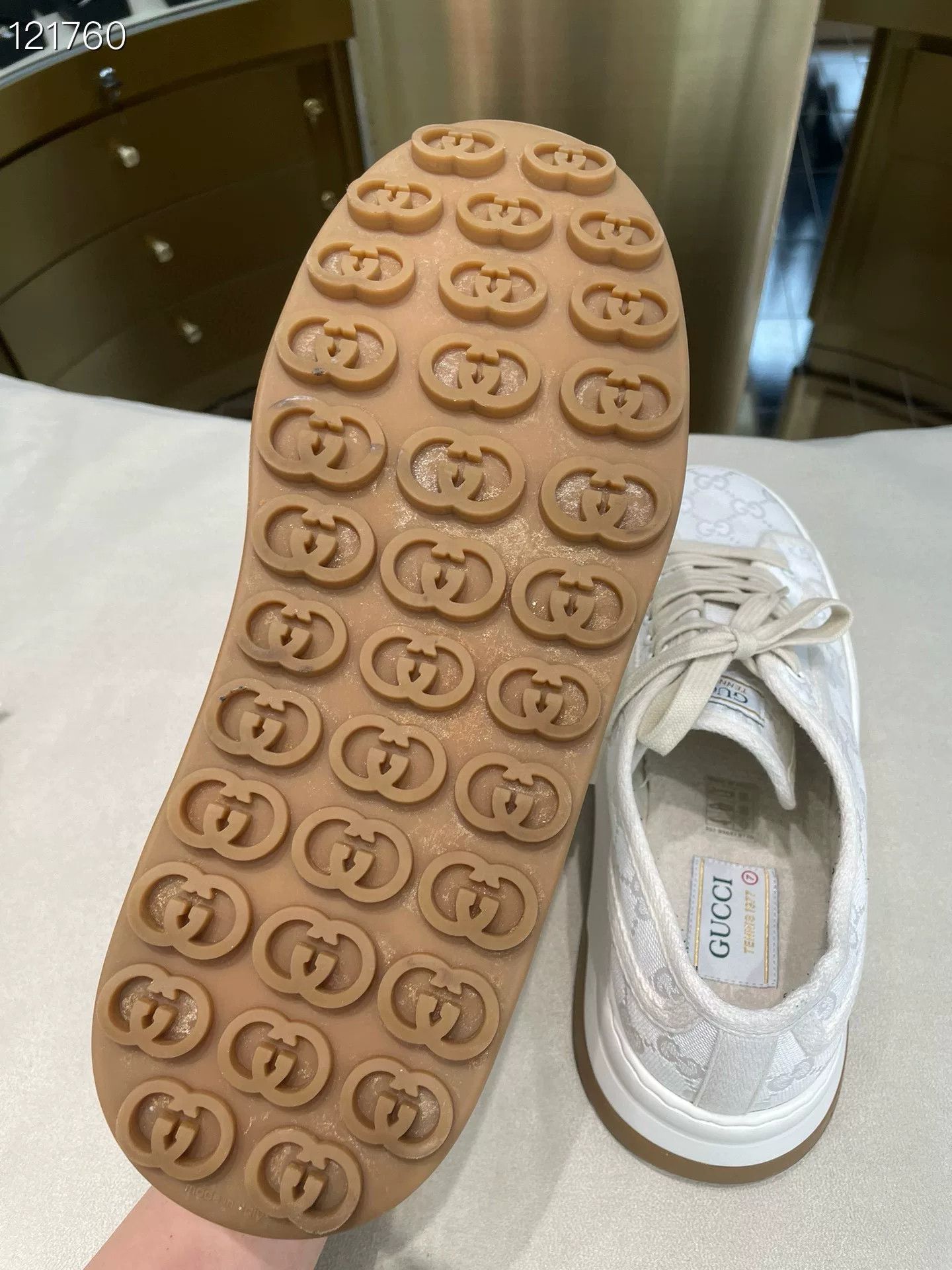Gucci Gucci Men's White Canvas Double G Platform Shoes Size US 8 / EU 41 - 5 Thumbnail