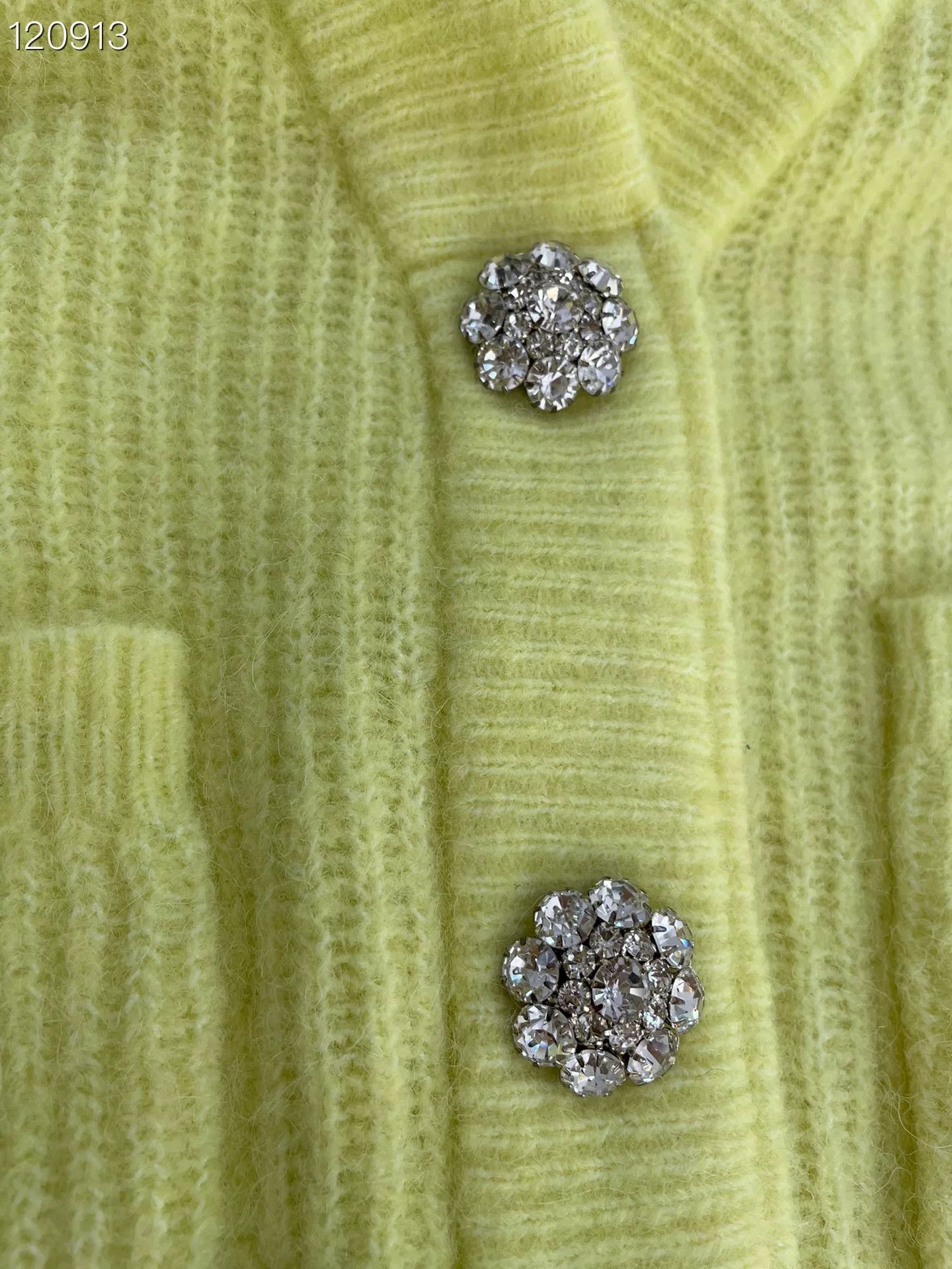 Ganni GANNI Wool Blend Crystal Button Cardigan Size S / US 4 / IT 40 - 3 Thumbnail