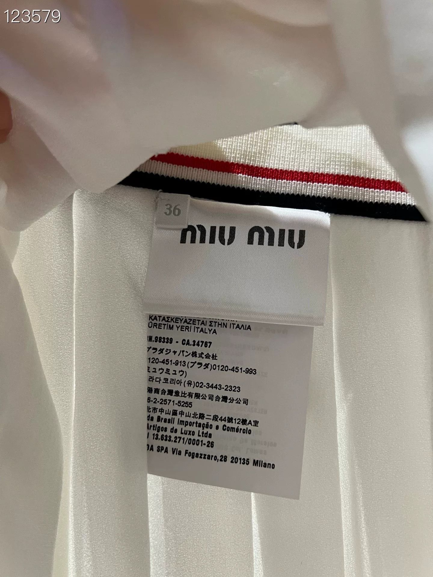 Miu Miu Miu Miu White Striped Logo Pleated Tennis Skirt Size 36" / US 14 / IT 50 - 4 Thumbnail