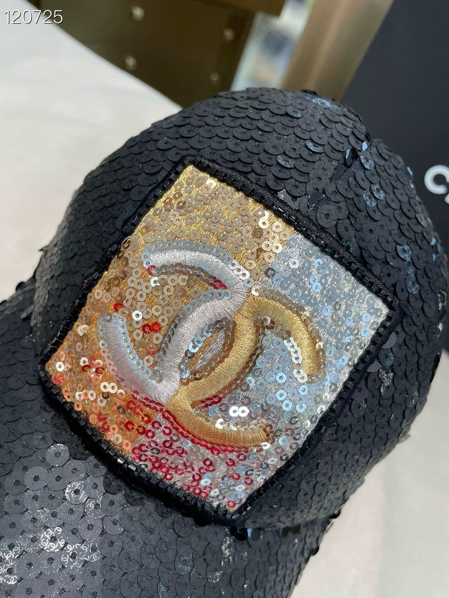 Chanel Chanel 23C Black Sequin Baseball Cap Size ONE SIZE - 5 Thumbnail