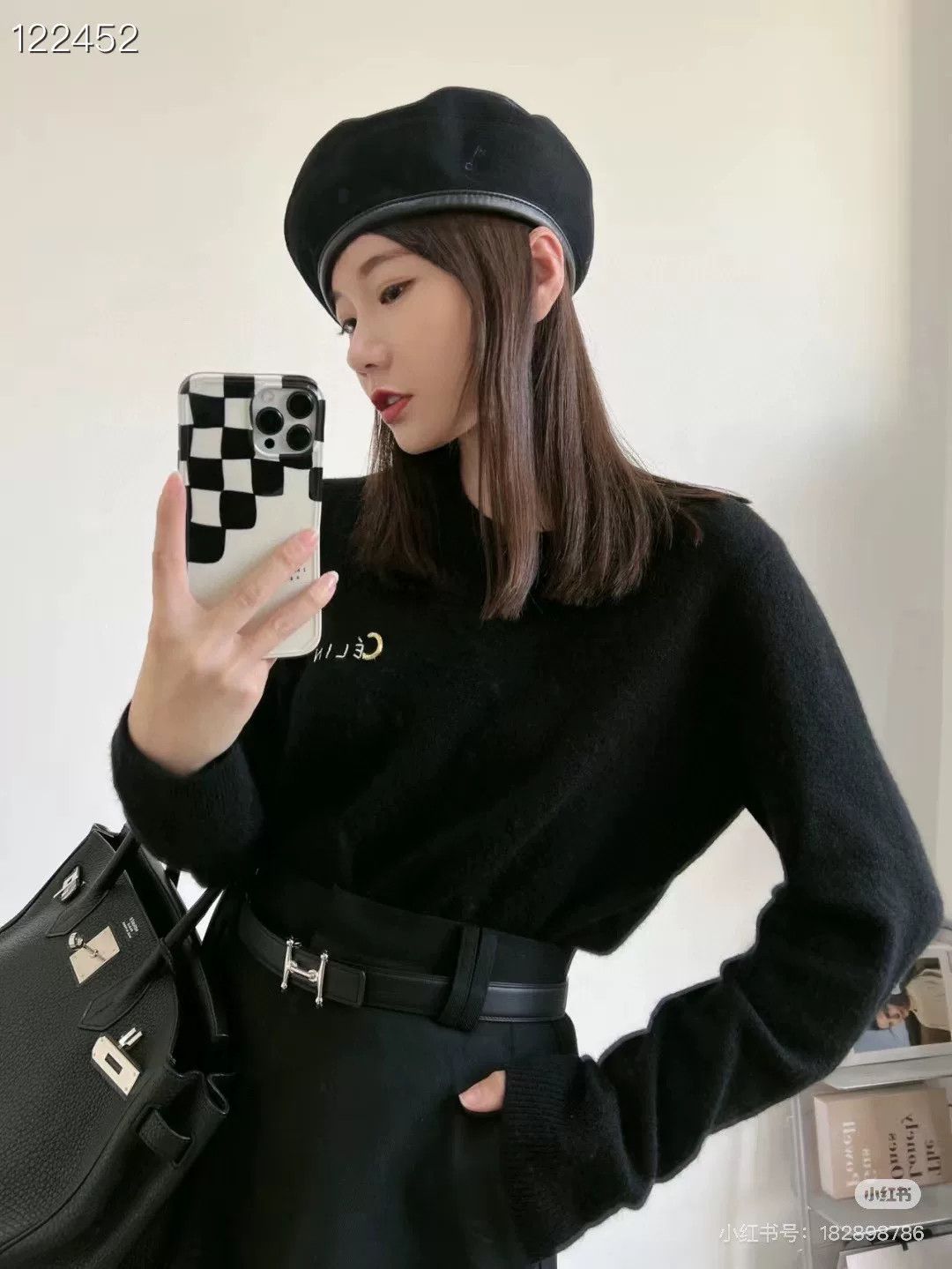 Hermes Hermès Black Wool Beret Size 59 Size ONE SIZE - 9 Thumbnail